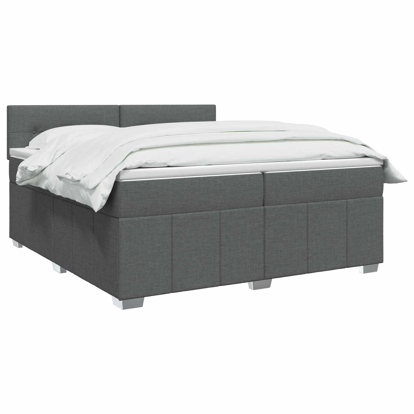 Boxspring ágy matraccal Sötétszürke 200 x 200 cm Szövet