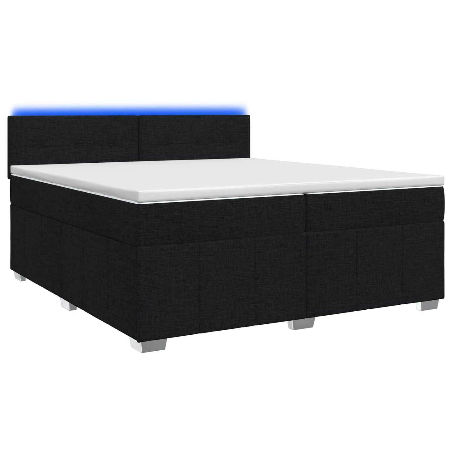 Boxspring ágy matraccal fejtámlával Fekete 200 x 200 cm Szövet