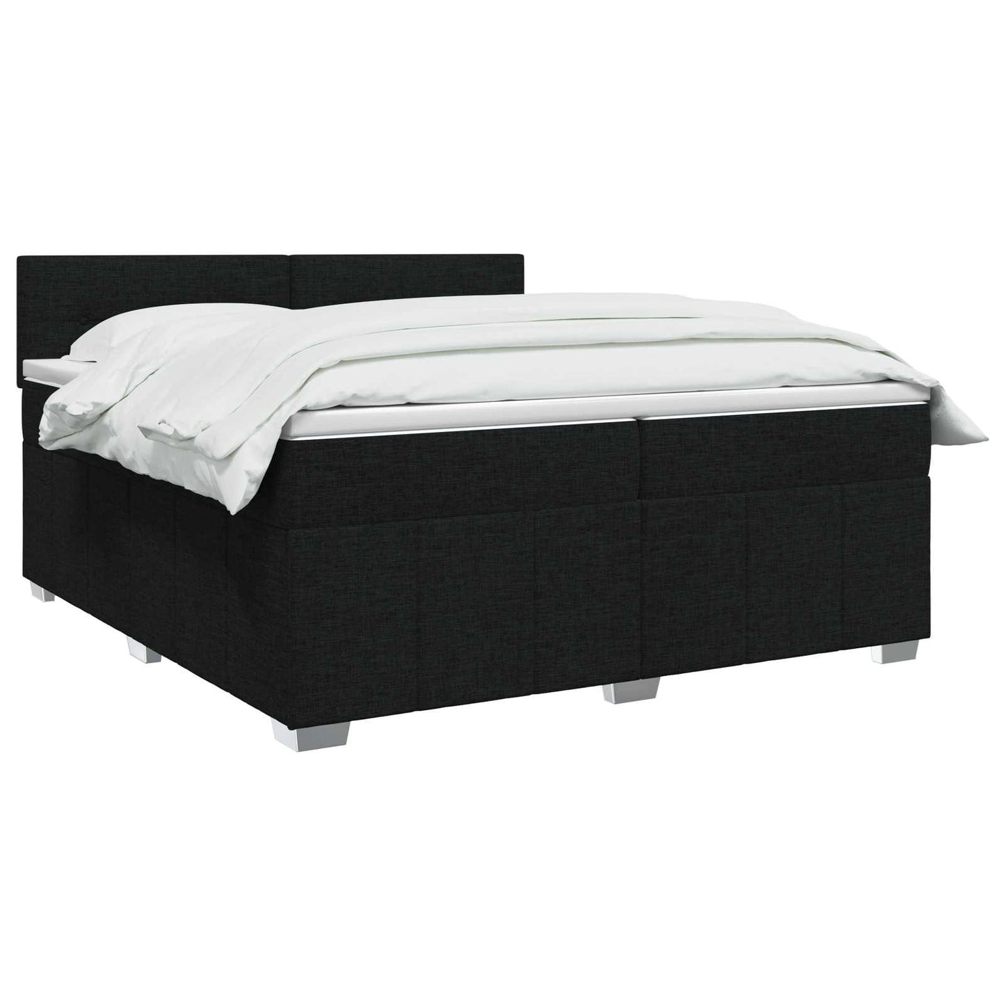 Boxspring ágy matraccal fejtámlával Fekete 200 x 200 cm Szövet