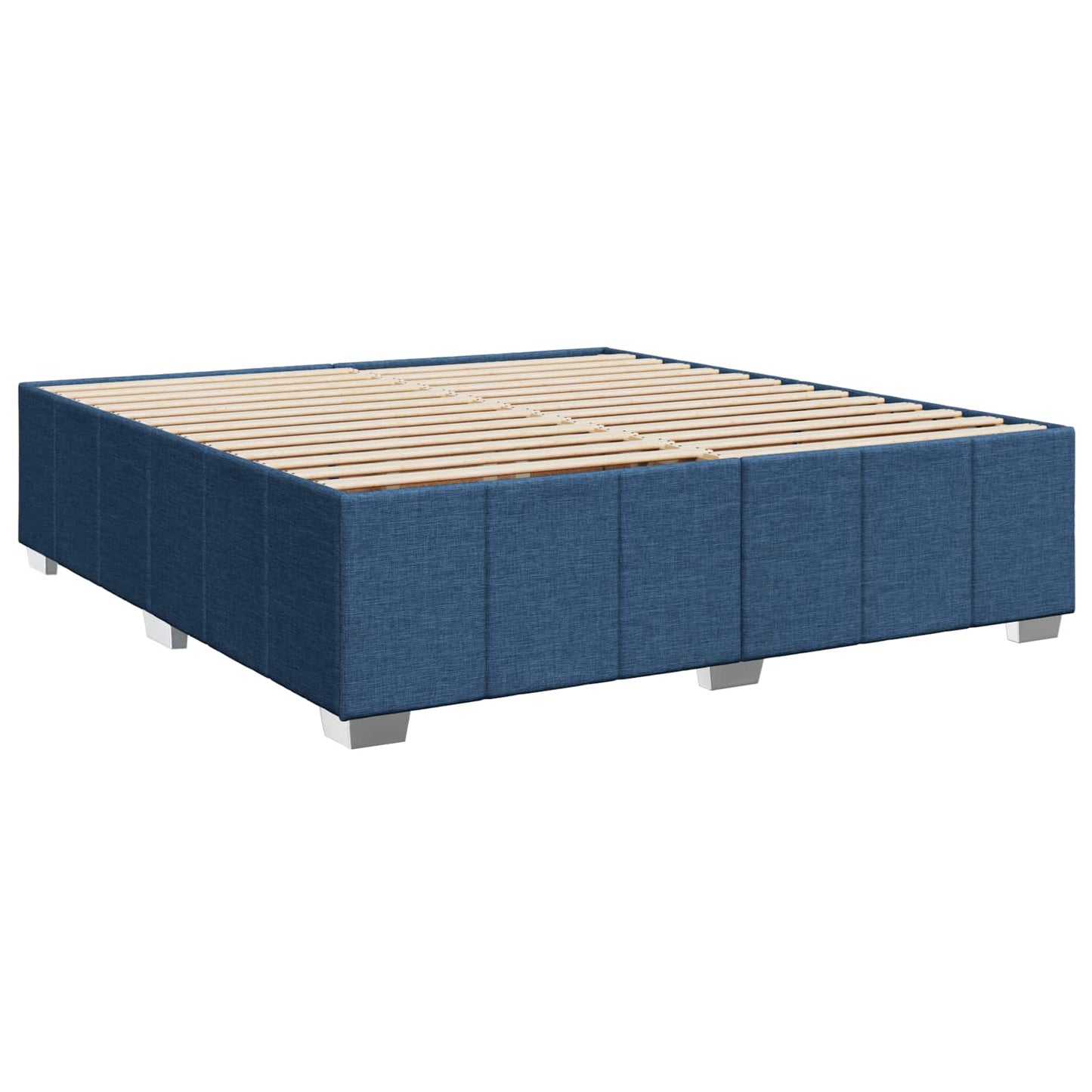 Boxspring ágy matraccal LED szalagokkal Kék 200 x 200 cm Szövet