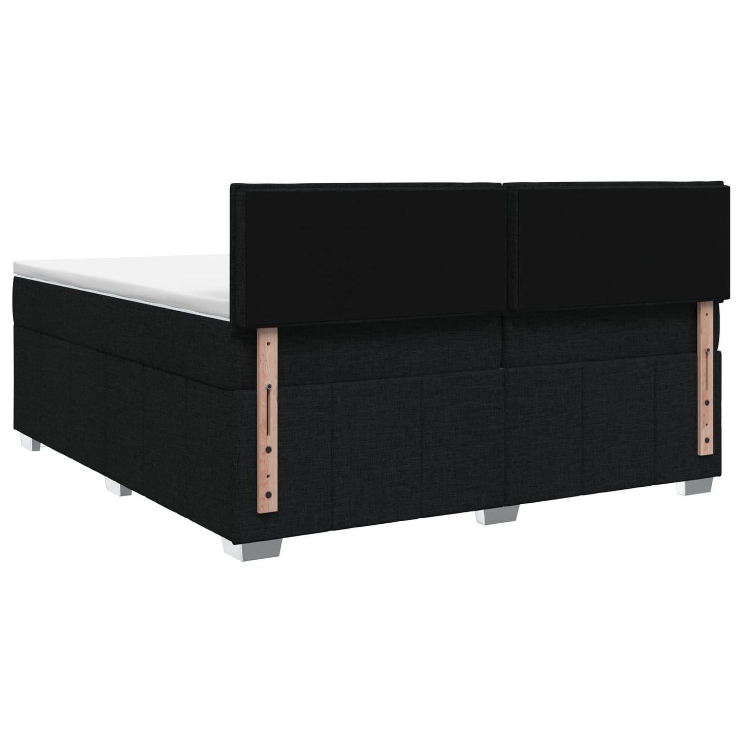 Boxspring ágy matraccal fejtámlával Fekete 200 x 200 cm Szövet