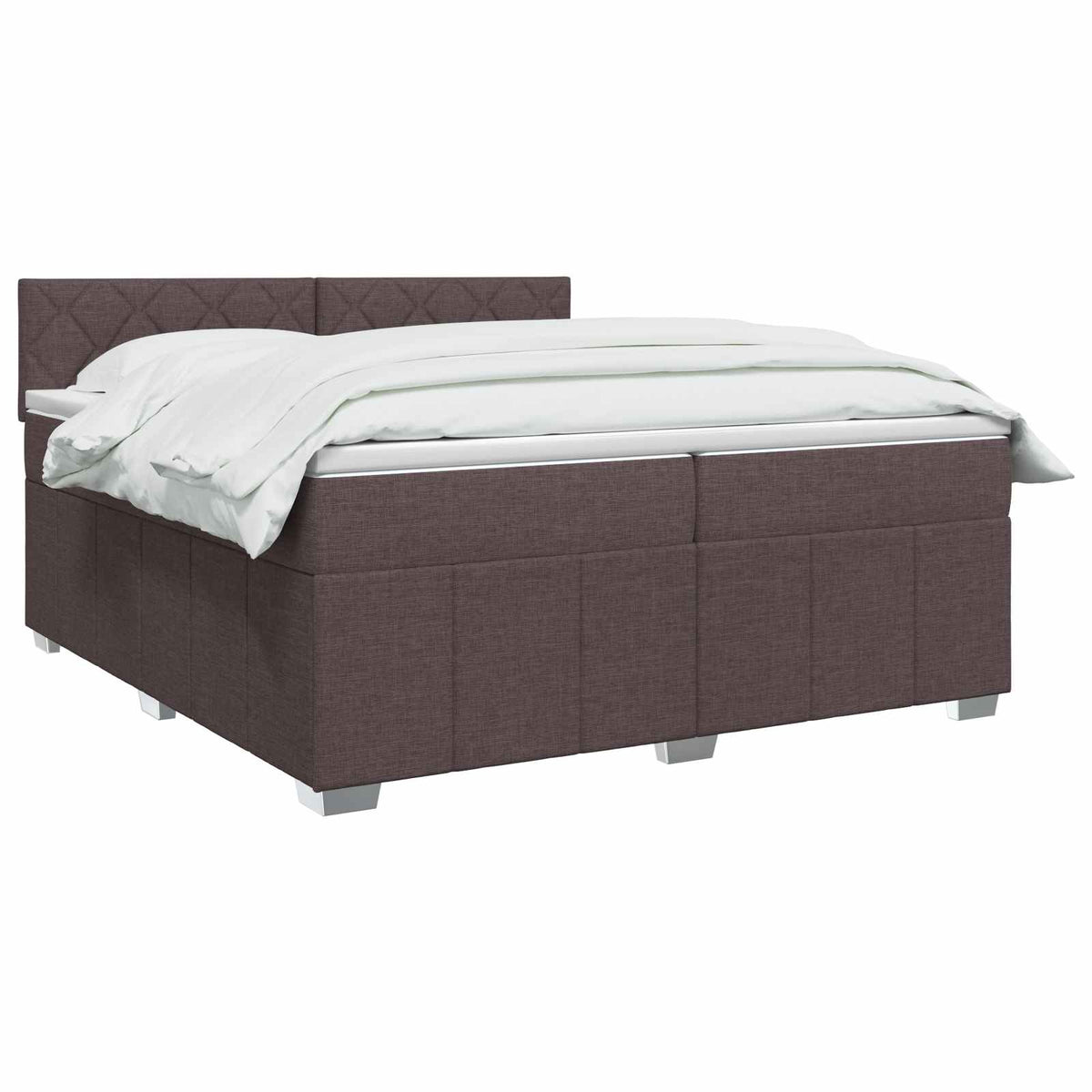 Boxspring ágy matraccal Sötét Barna 200 x 200 cm Szövet