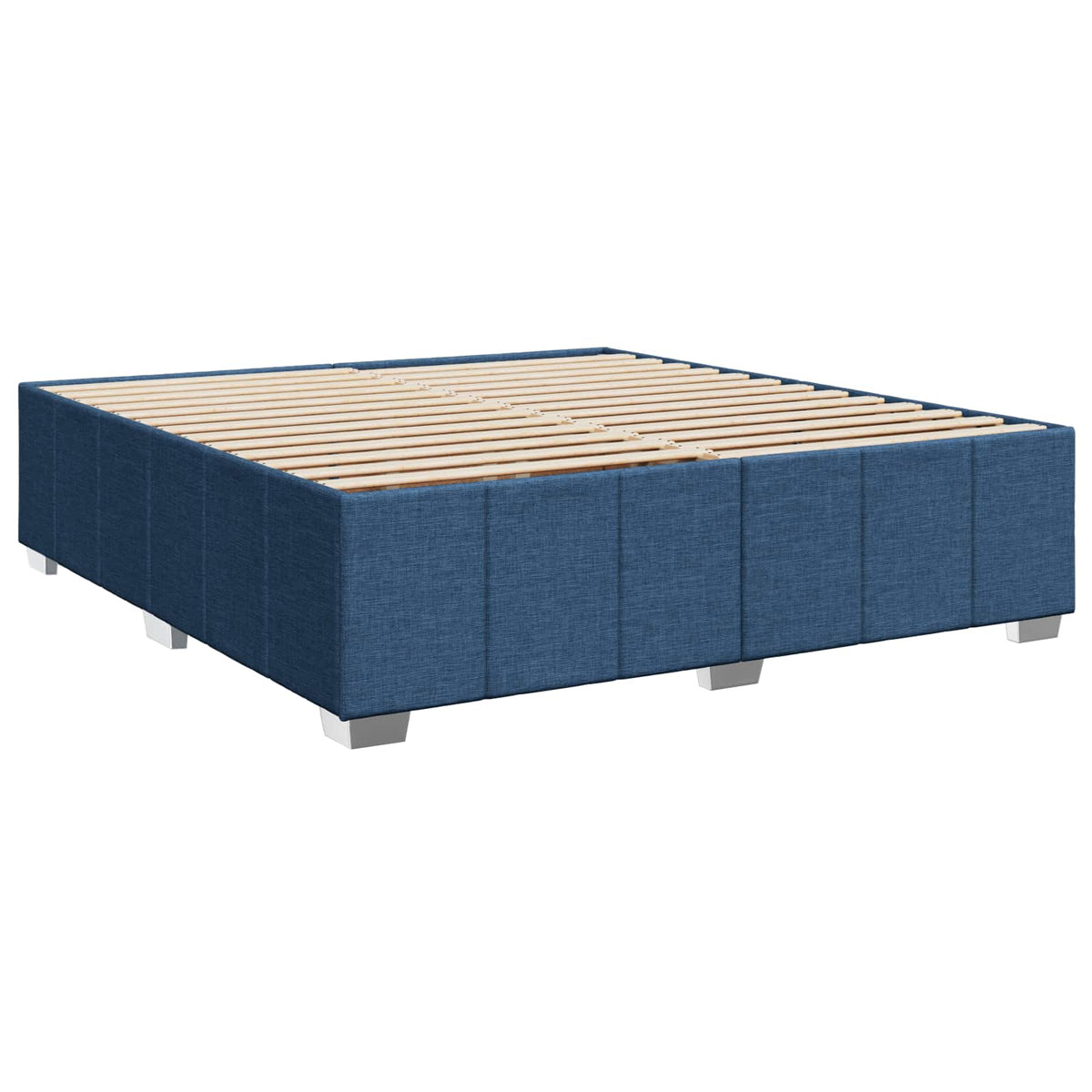 Boxspring ágy matraccal LED szalagokkal Kék 200 x 200 cm Szövet
