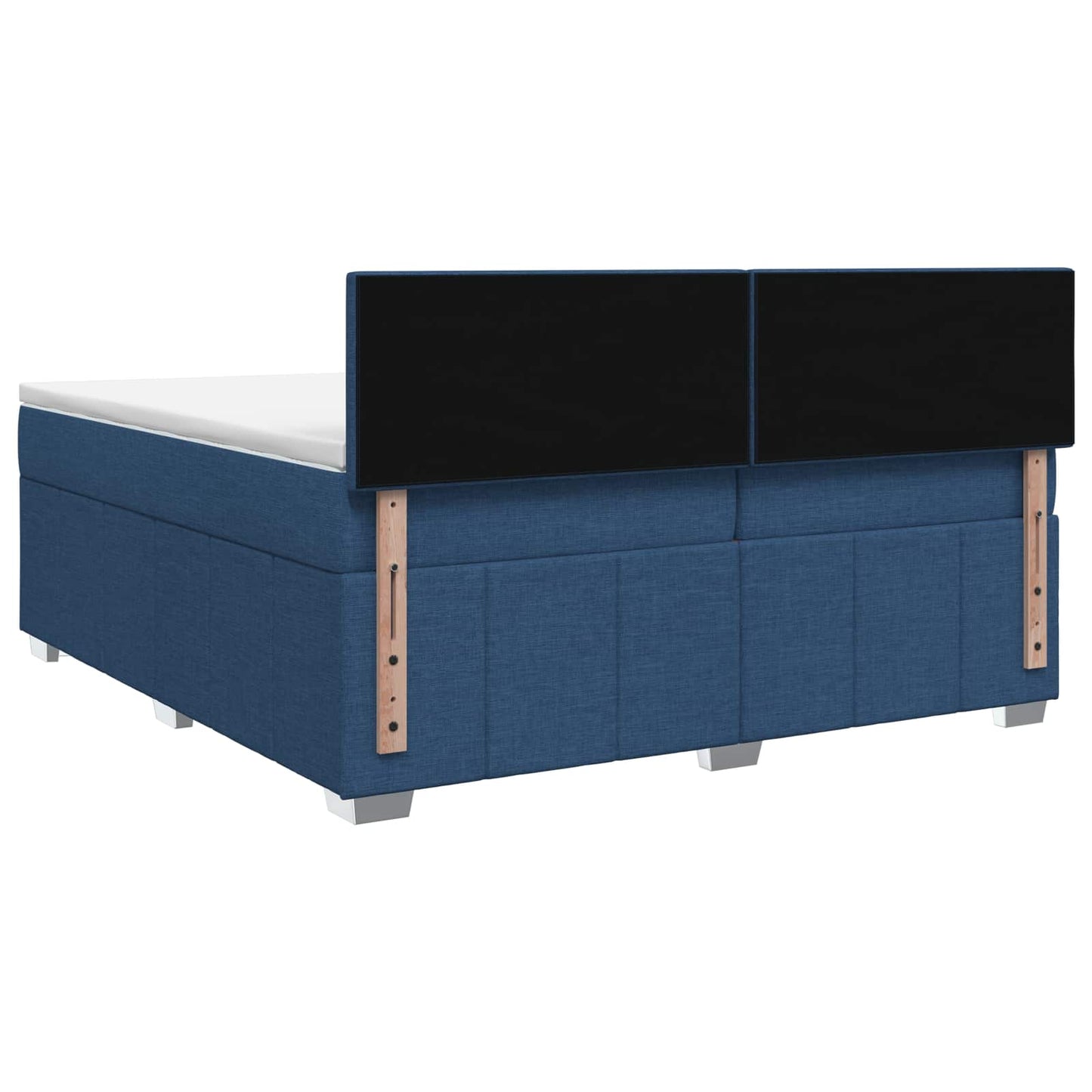 Boxspring ágy matraccal LED szalagokkal Kék 200 x 200 cm Szövet