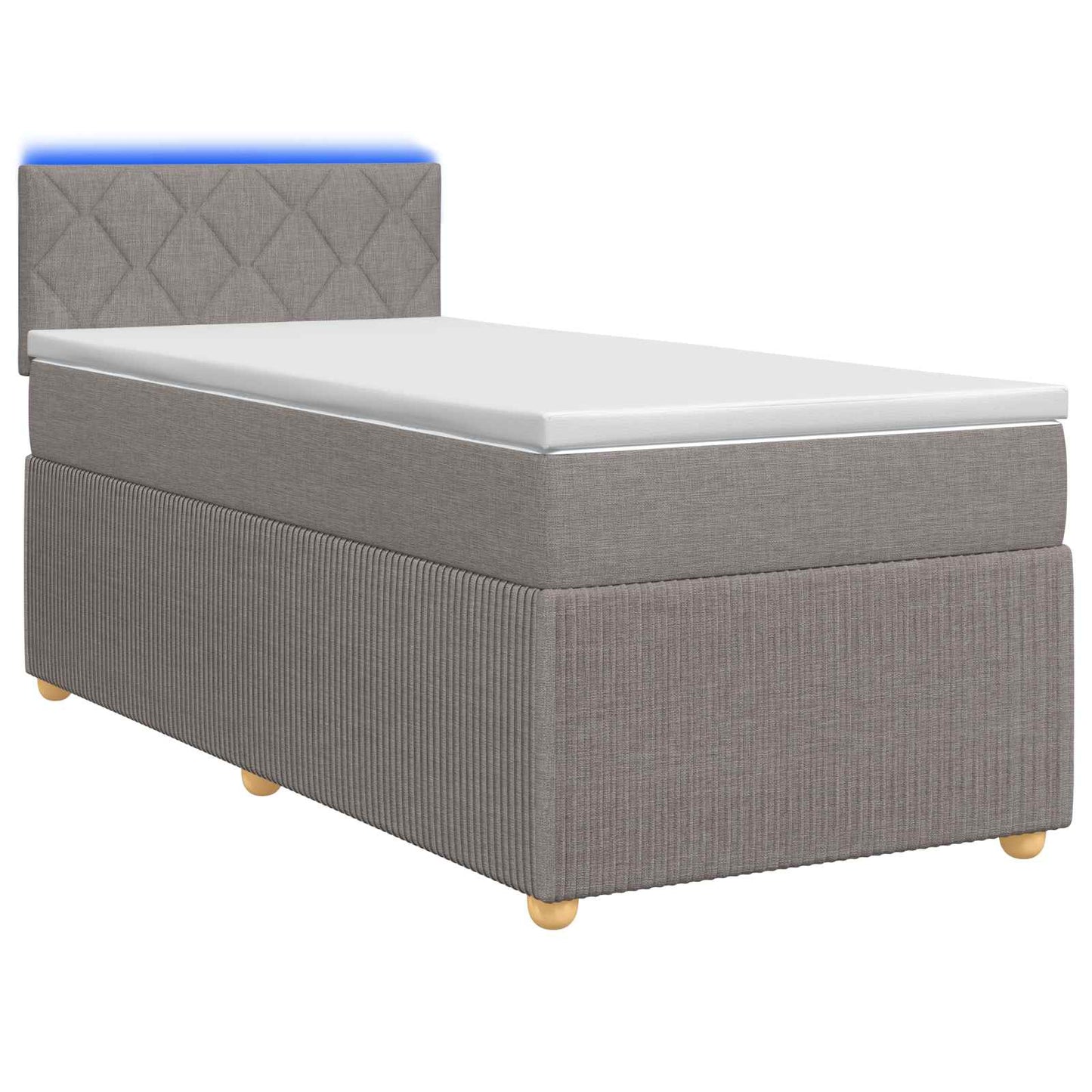Boxspring ágy matraccal fejtámlával Tópszínű 80 x 200 cm Szövet