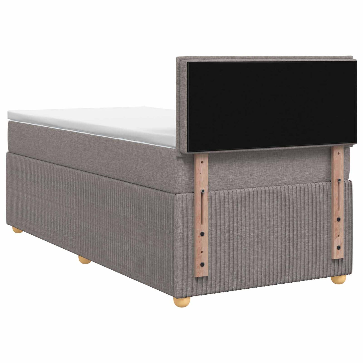 Boxspring ágy matraccal fejtámlával Tópszínű 80 x 200 cm Szövet