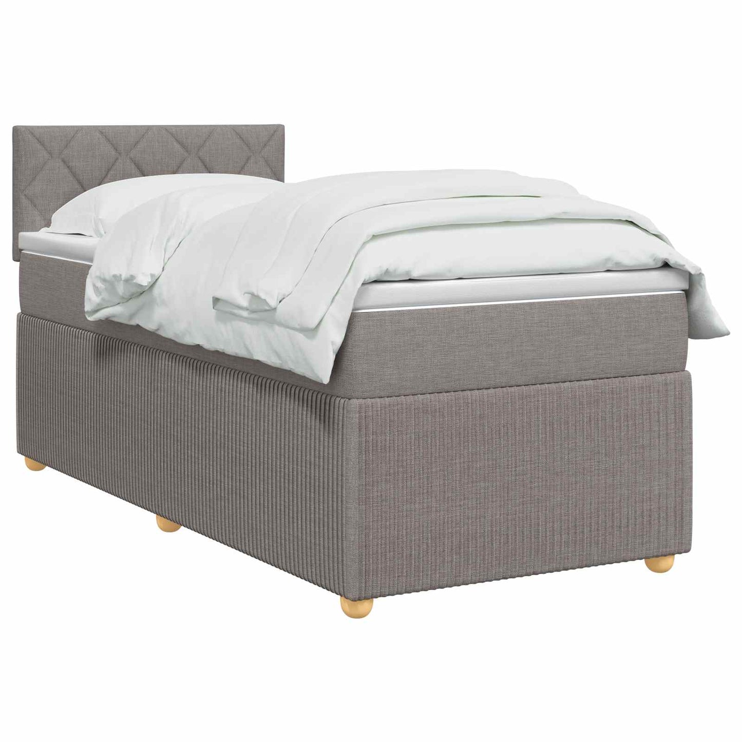 Boxspring ágy matraccal fejtámlával Tópszínű 80 x 200 cm Szövet