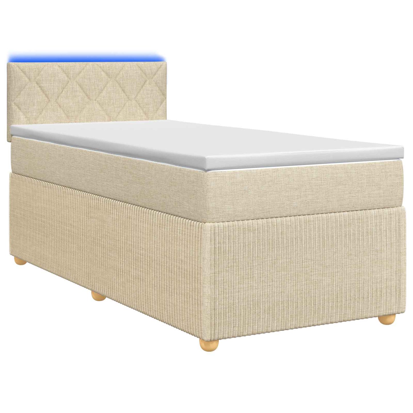 Boxspring ágy matraccal Krémszínű 80 x 200 cm Szövet