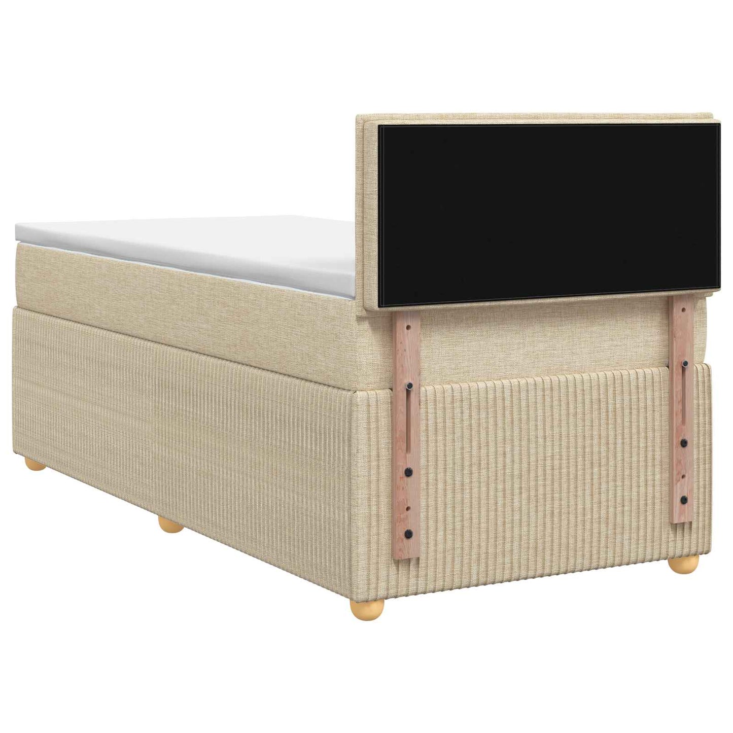 Boxspring ágy matraccal Krémszínű 80 x 200 cm Szövet