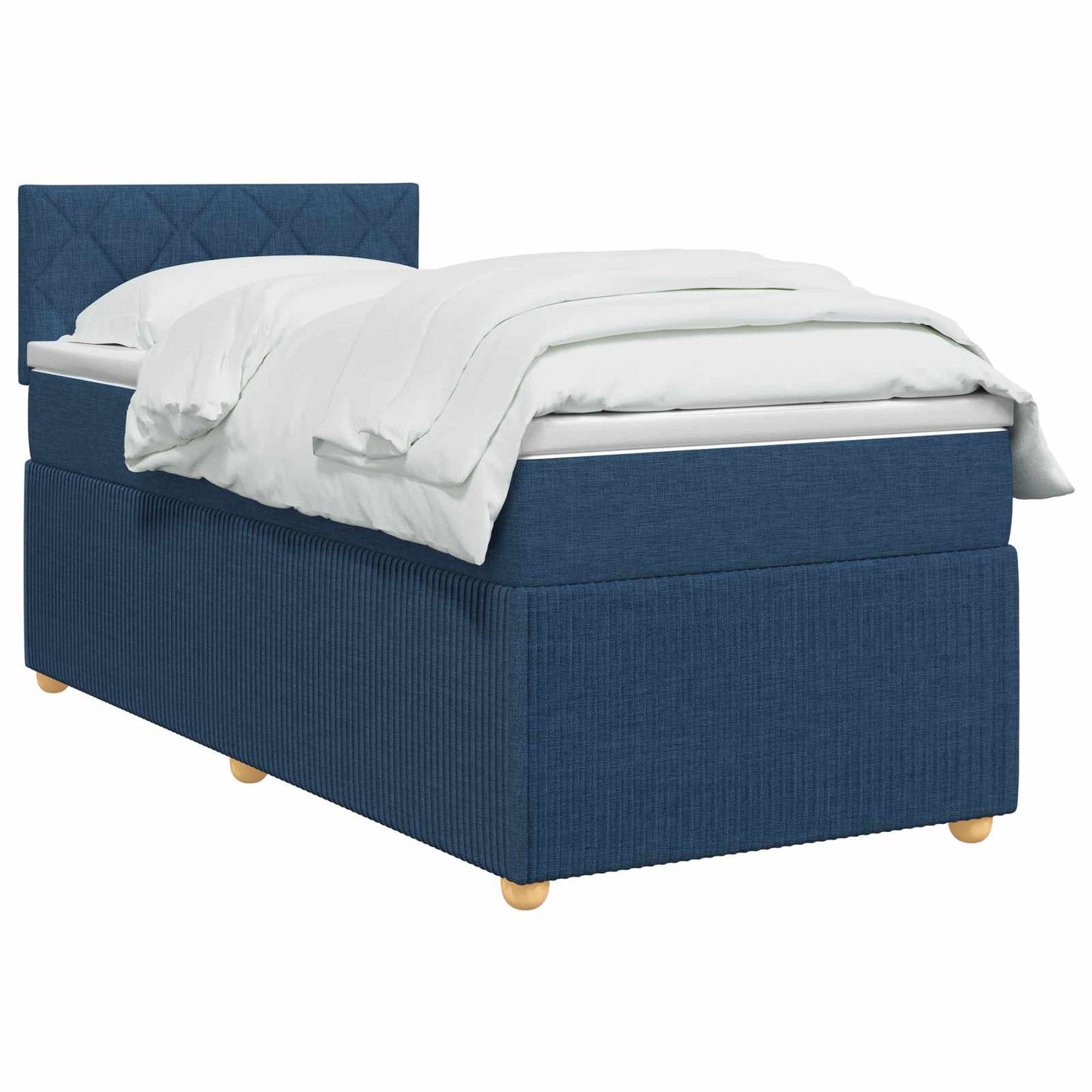 Boxspring ágy matraccal LED szalagokkal Kék 80 x 200 cm Szövet