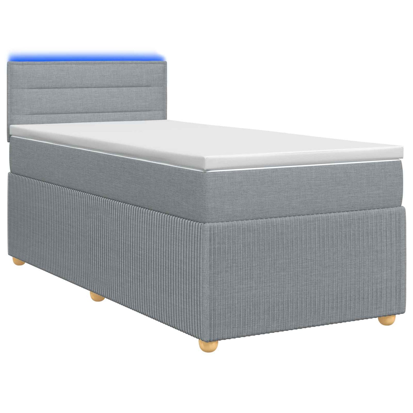 Boxspring ágy matraccal Világosszürke 90 x 190 cm Szövet