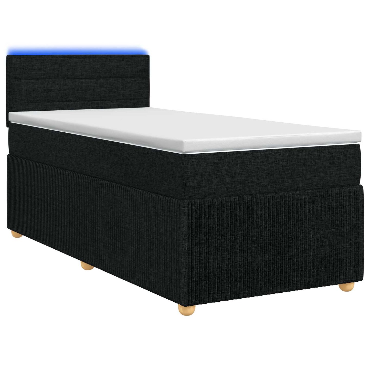 Boxspring ágy matraccal fejtámlával Fekete 90 x 190 cm Szövet