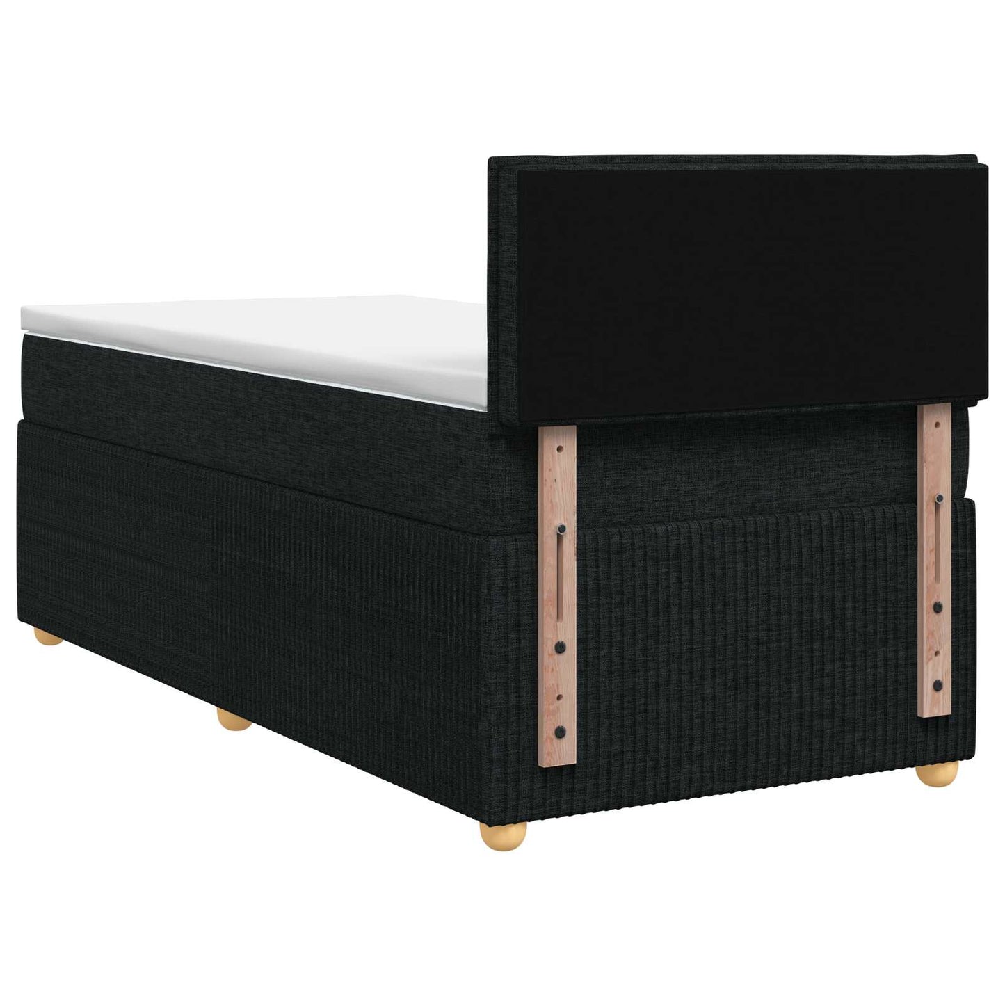 Boxspring ágy matraccal fejtámlával Fekete 90 x 190 cm Szövet