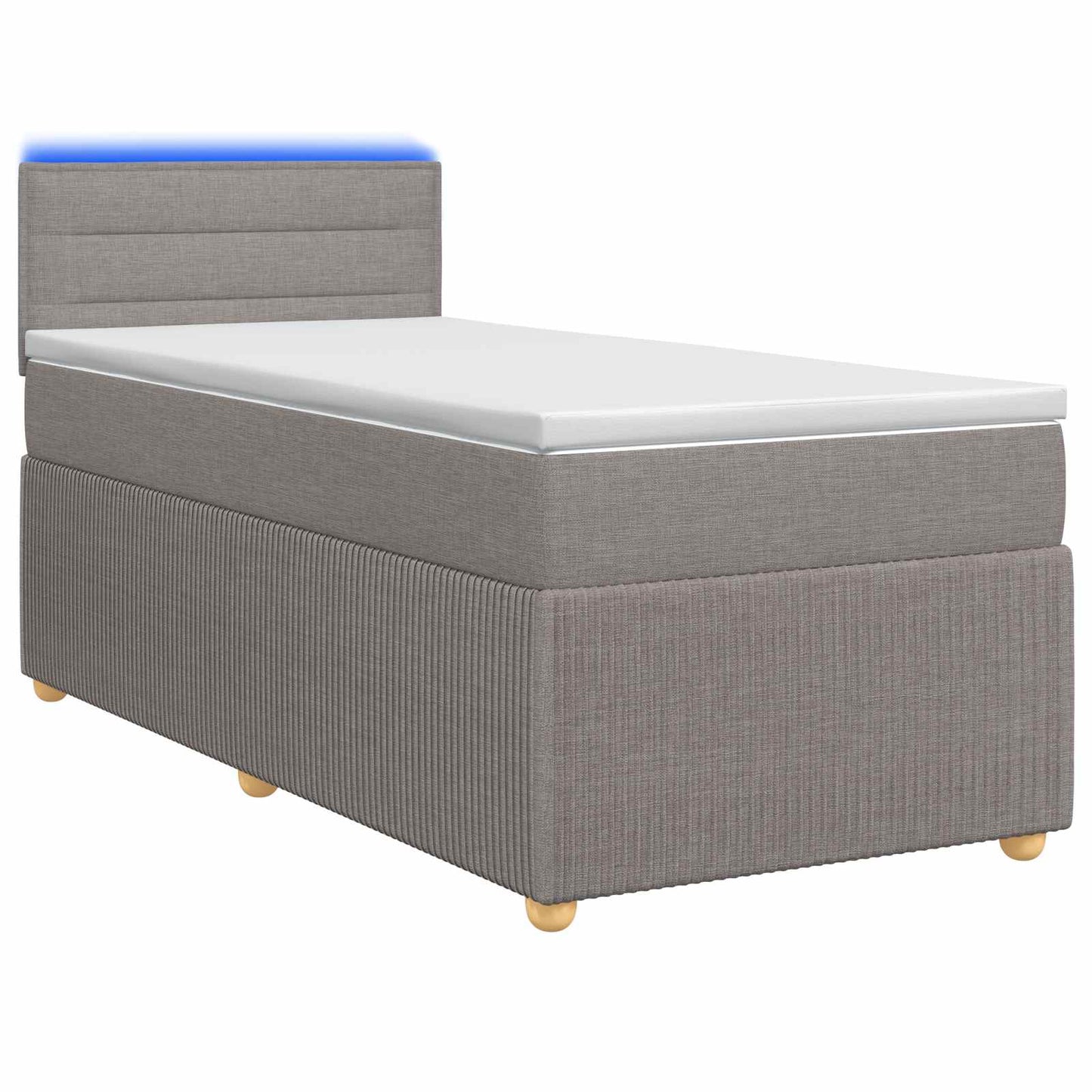 Boxspring ágy matraccal fejtámlával Tópszínű 90 x 190 cm Szövet