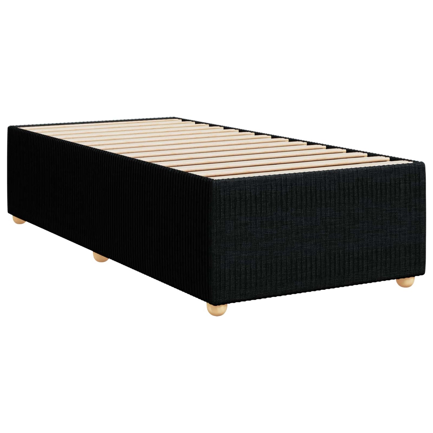 Boxspring ágy matraccal fejtámlával Fekete 90 x 190 cm Szövet