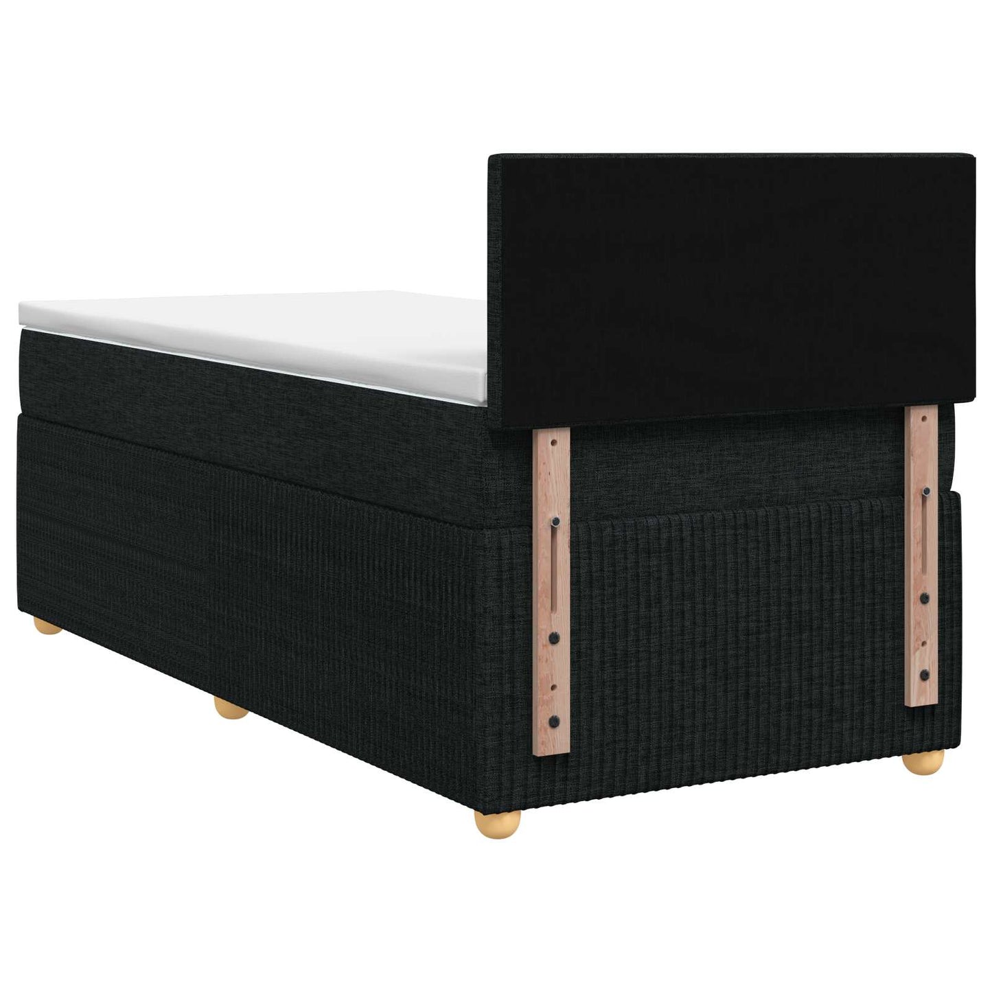 Boxspring ágy matraccal fejtámlával Fekete 90 x 190 cm Szövet