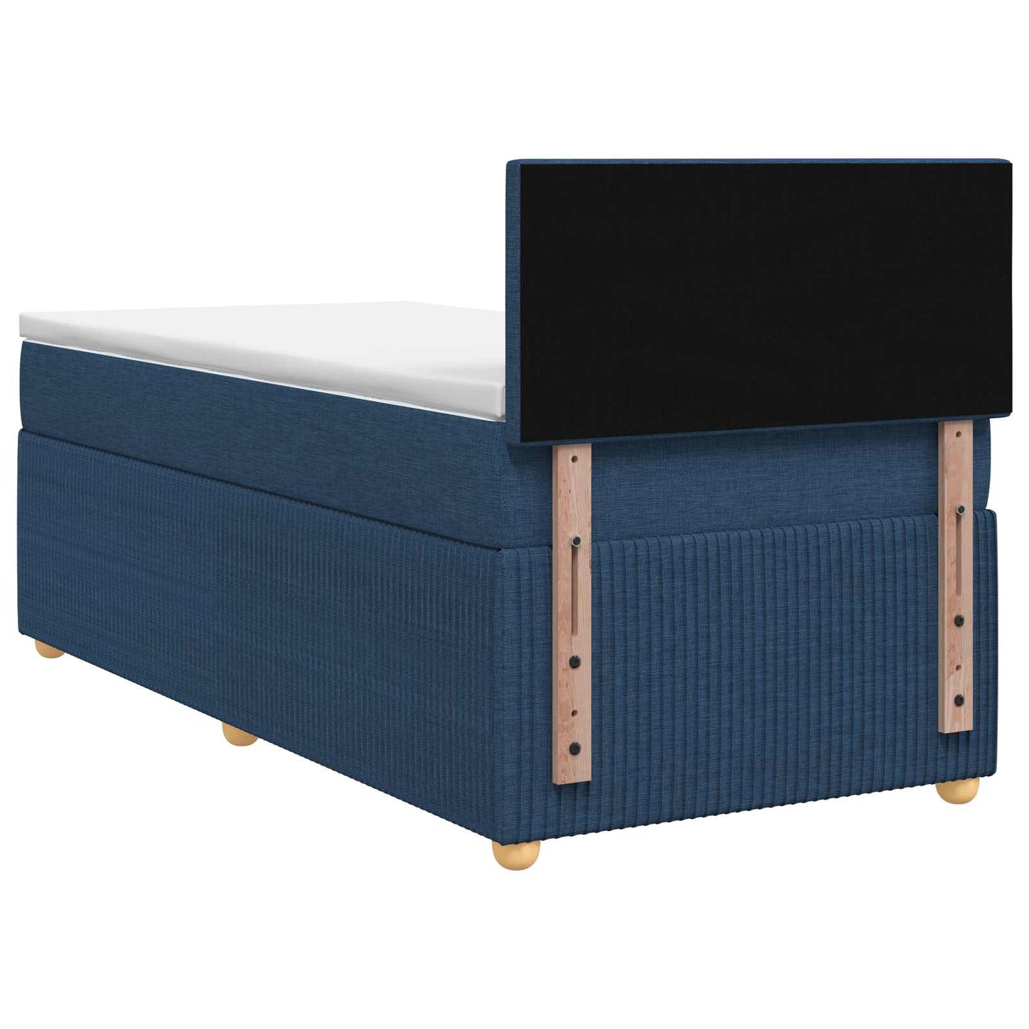 Boxspring ágy matraccal LED szalagokkal Kék 90 x 190 cm Szövet