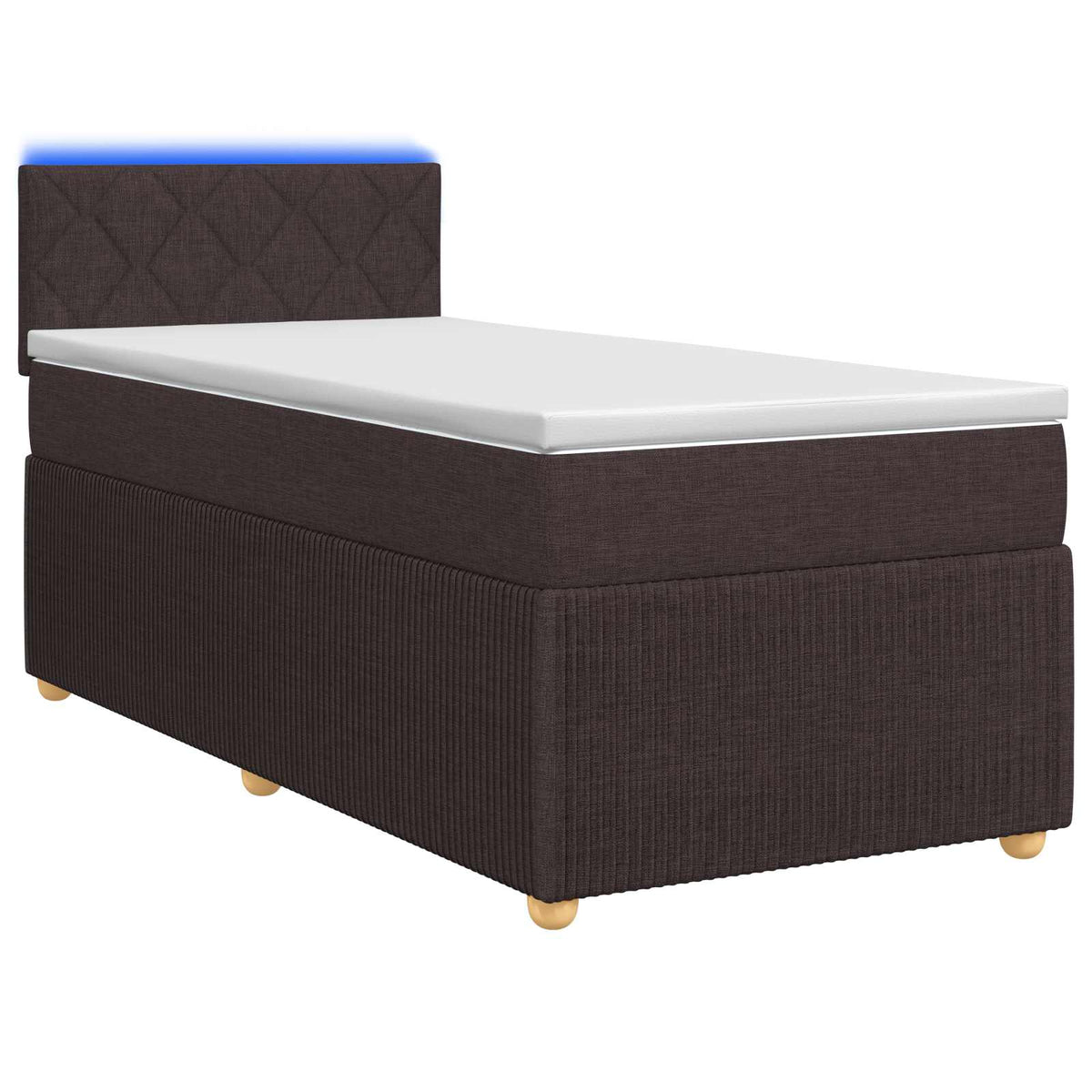 Boxspring ágy matraccal Sötét Barna 90 x 190 cm Szövet