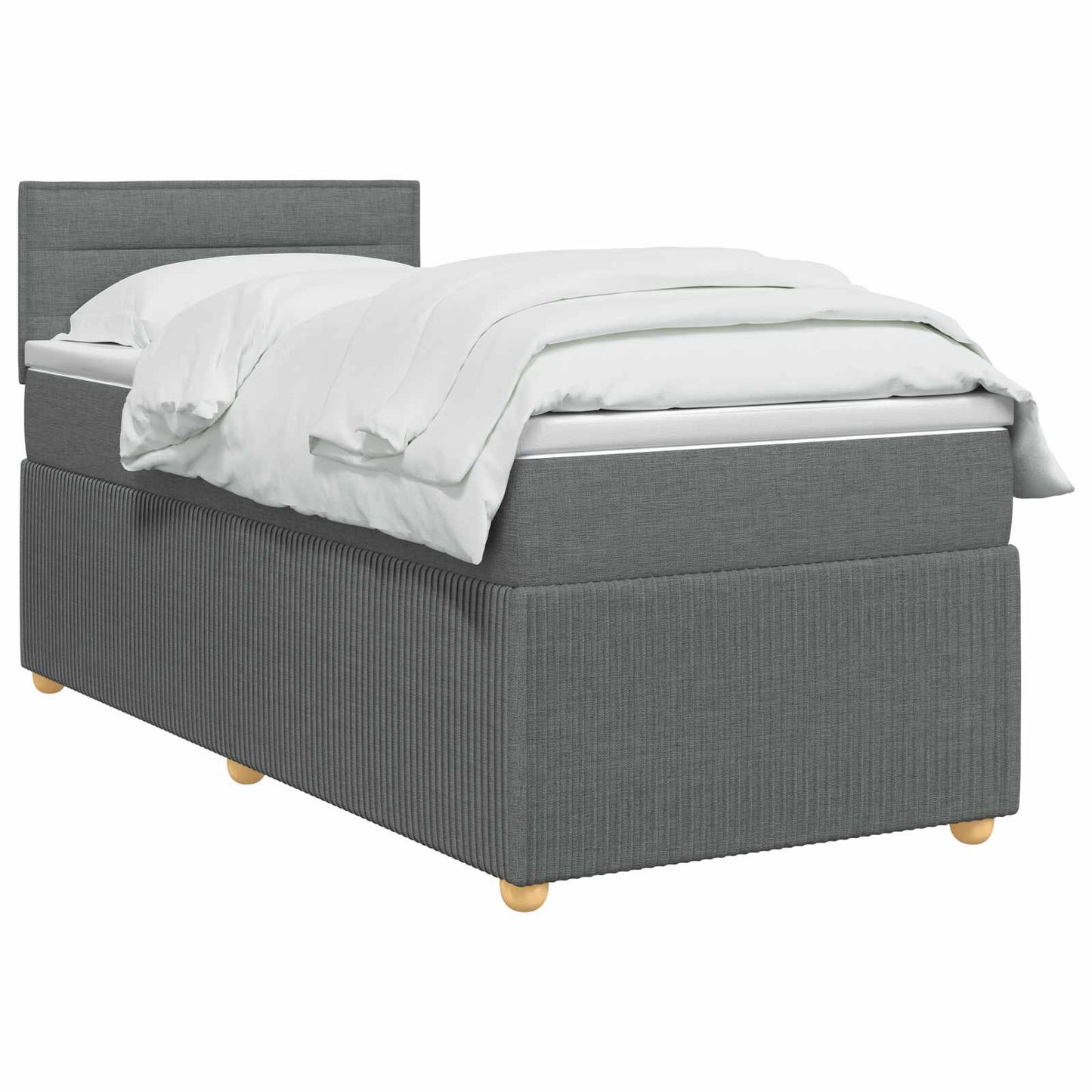 Boxspring ágy matraccal Sötétszürke 90 x 200 cm Szövet