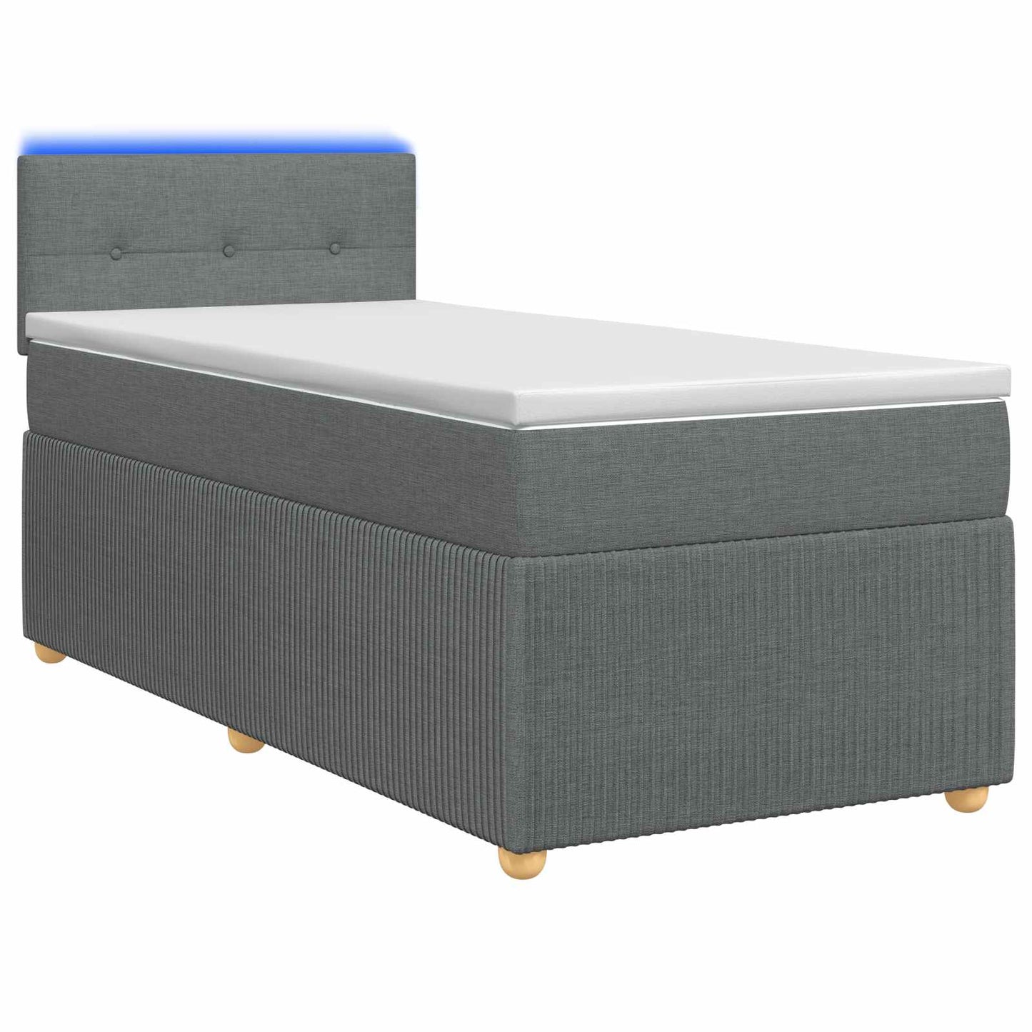 Boxspring ágy matraccal Sötétszürke 90 x 200 cm Szövet