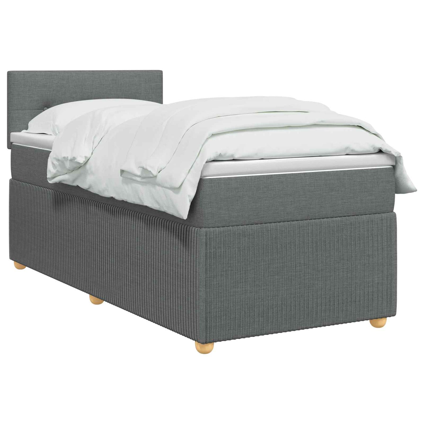 Boxspring ágy matraccal Sötétszürke 90 x 200 cm Szövet