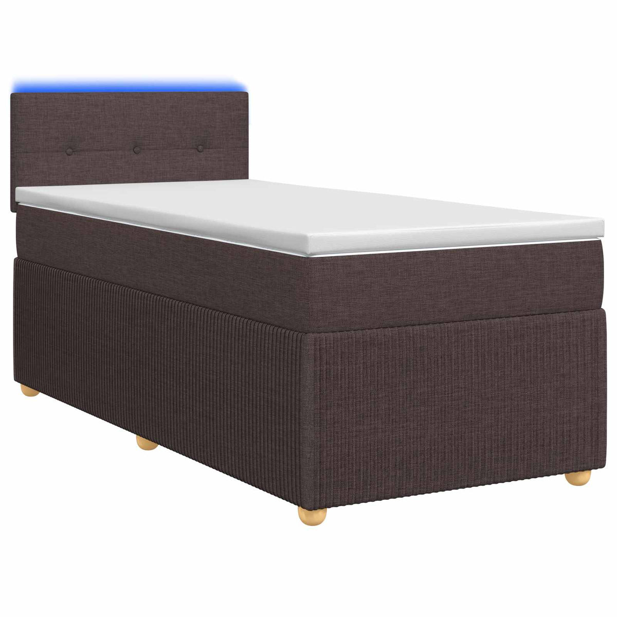 Boxspring ágy matraccal Sötét Barna 90 x 200 cm Szövet