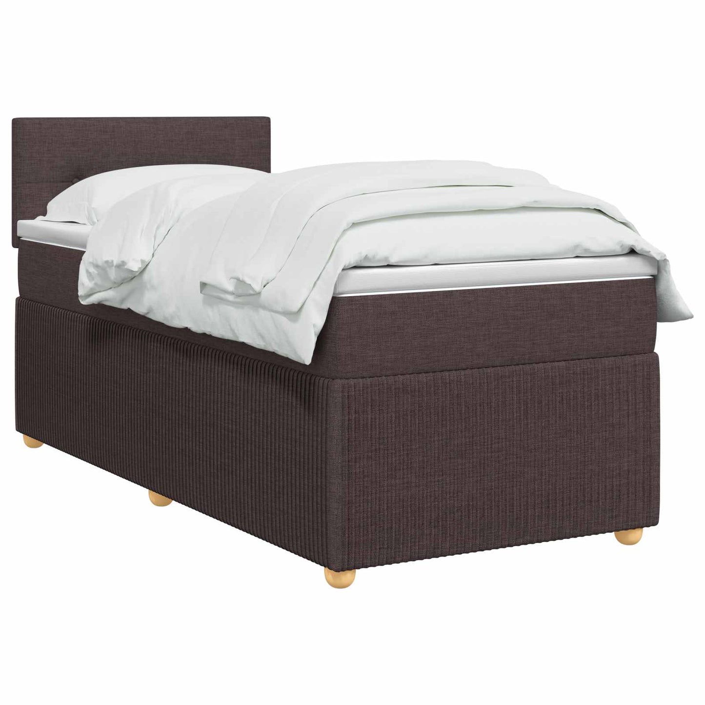 Boxspring ágy matraccal Sötét Barna 90 x 200 cm Szövet
