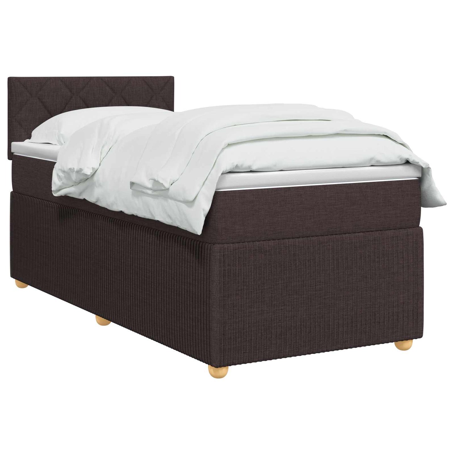 Boxspring ágy matraccal Sötét Barna 90 x 200 cm Szövet
