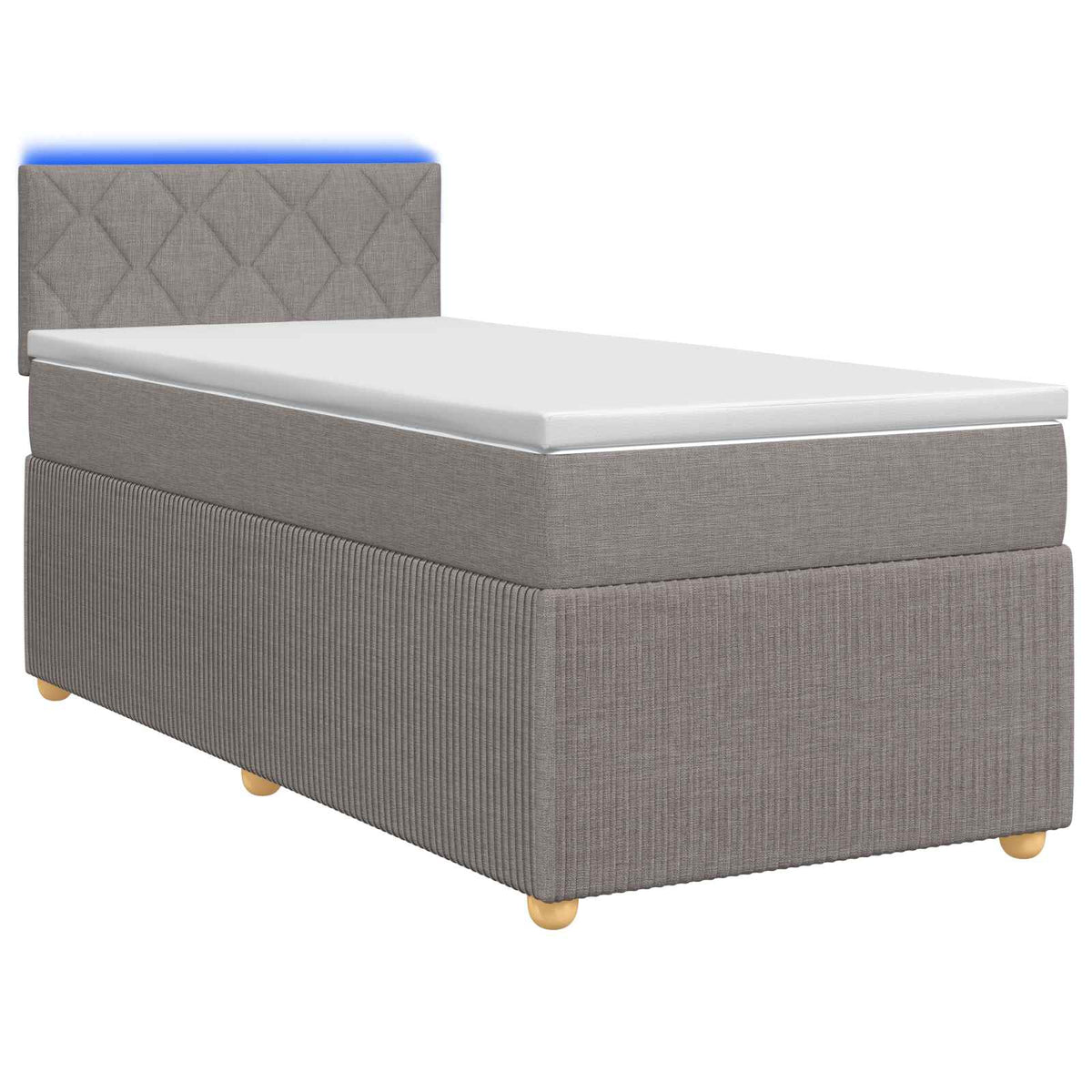 Boxspring ágy matraccal fejtámlával Tópszínű 90 x 200 cm Szövet