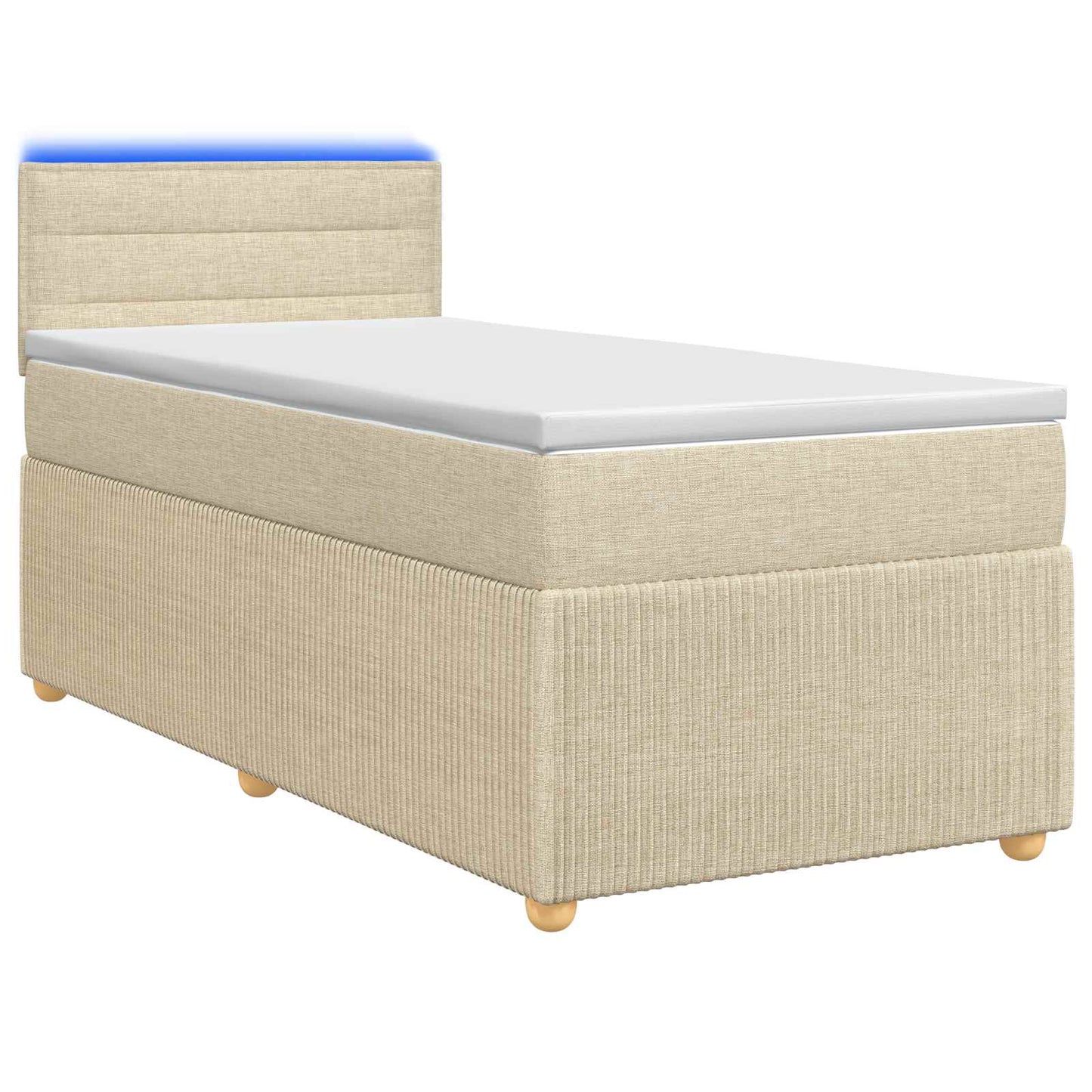 Boxspring ágy matraccal Krémszínű 100 x 200 cm Szövet