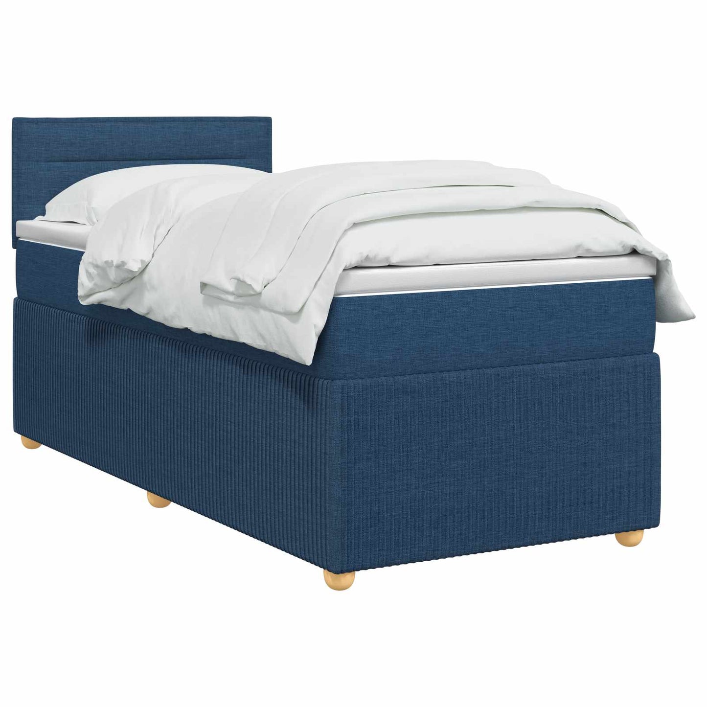 Boxspring ágy matraccal LED szalagokkal Kék 100 x 200 cm Szövet