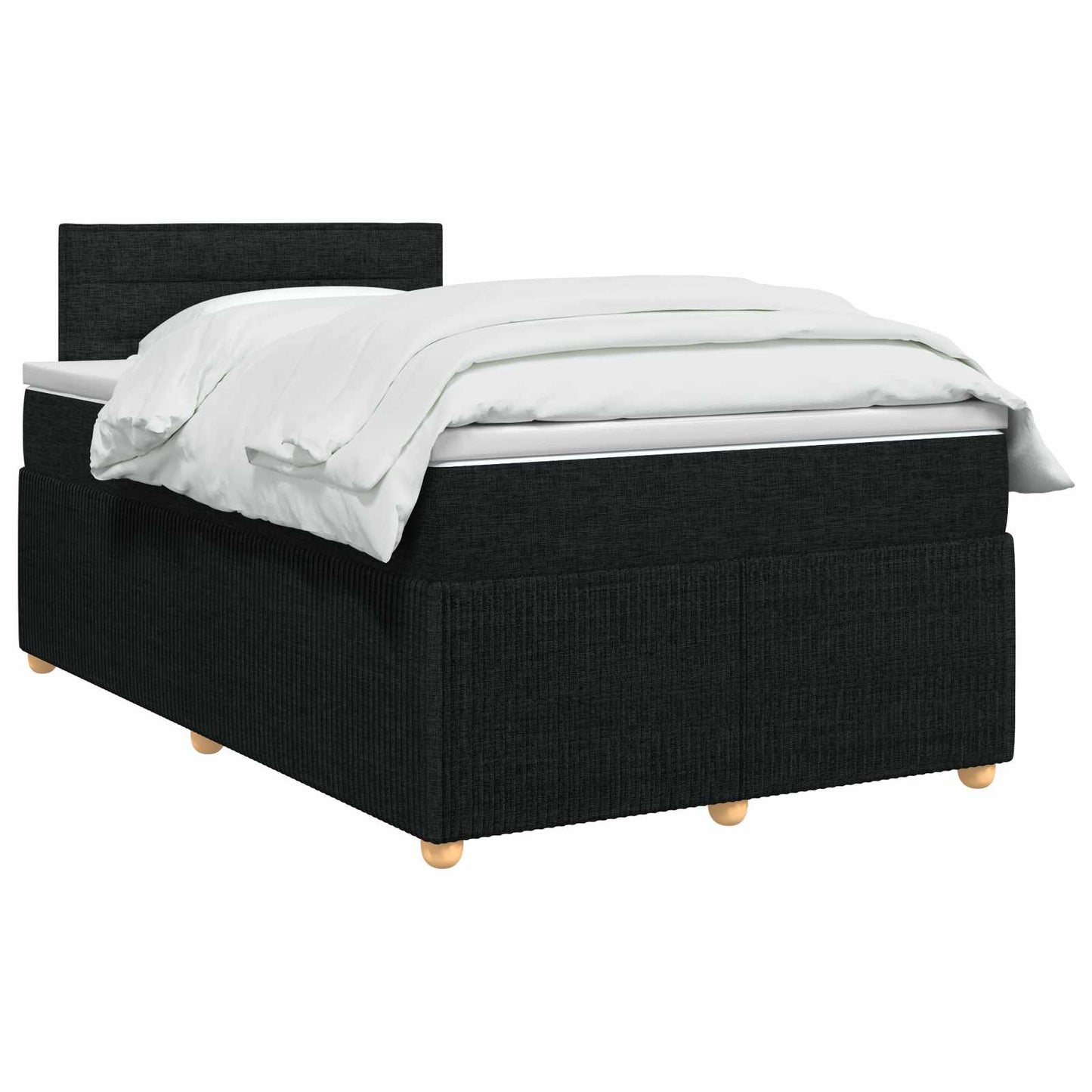 Boxspring ágy matraccal fejtámlával Fekete 120 x 190 cm Szövet