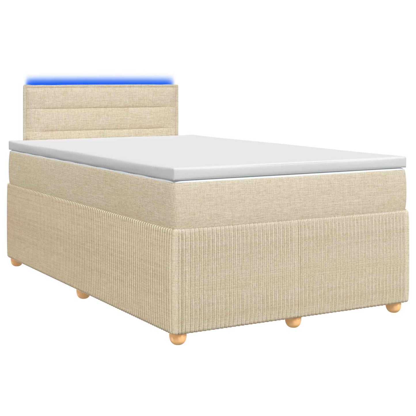 Boxspring ágy matraccal Krémszínű 120 x 190 cm Szövet