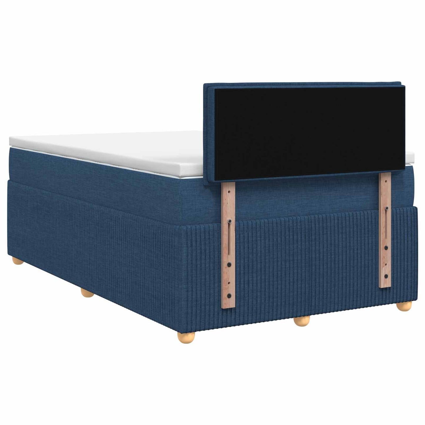 Boxspring ágy matraccal LED szalagokkal Kék 120 x 190 cm Szövet