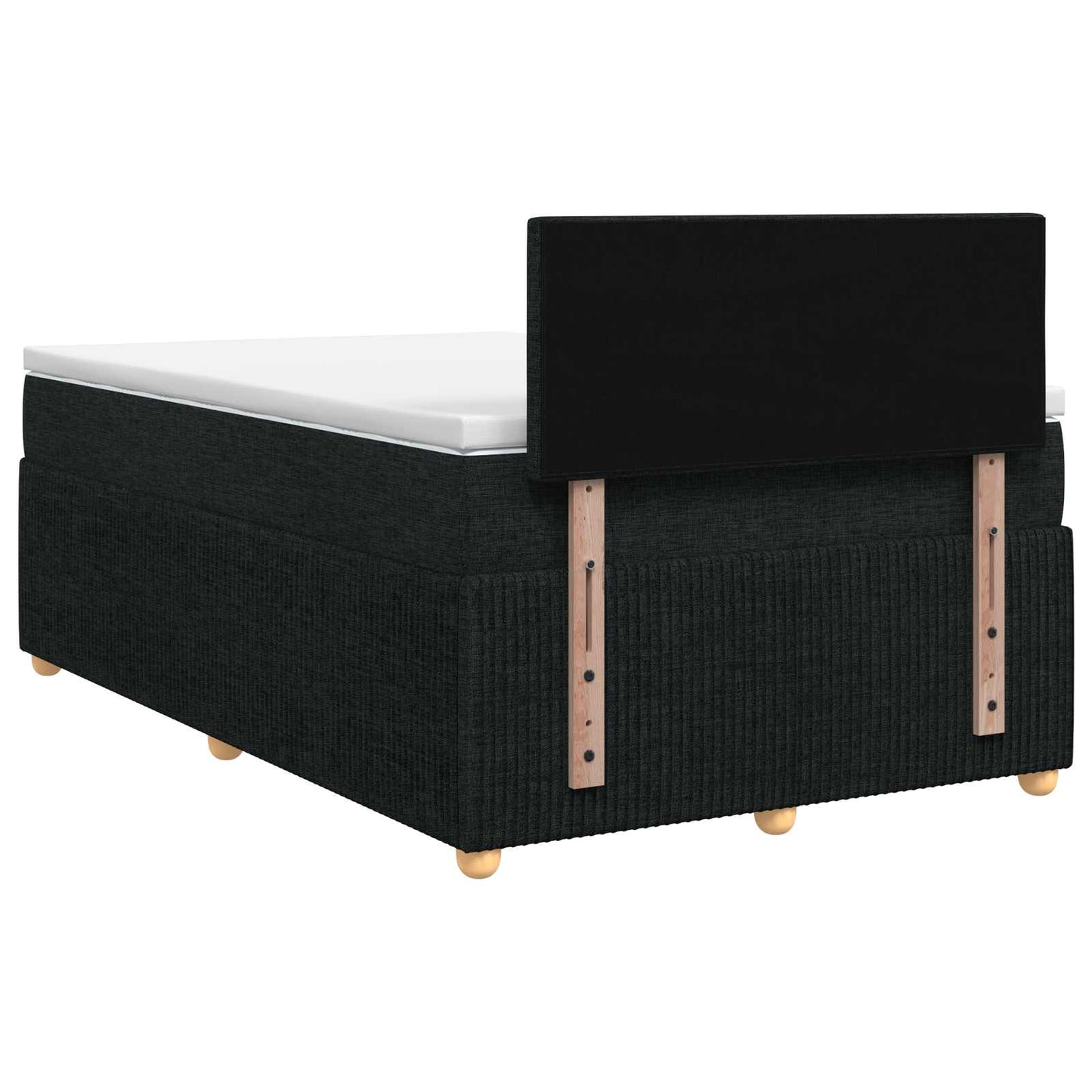 Boxspring ágy matraccal fejtámlával Fekete 120 x 190 cm Szövet
