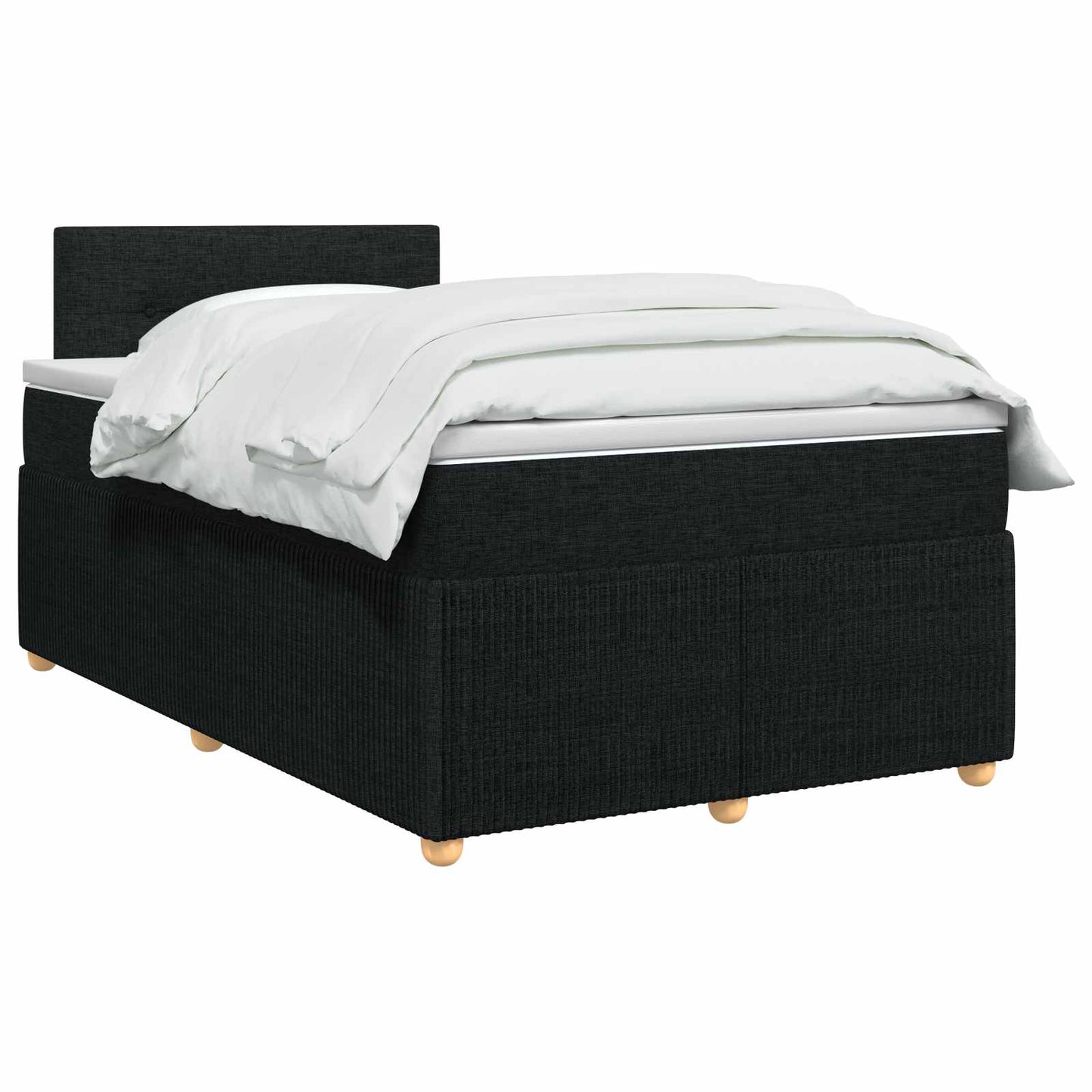 Boxspring ágy matraccal fejtámlával Fekete 120 x 190 cm Szövet
