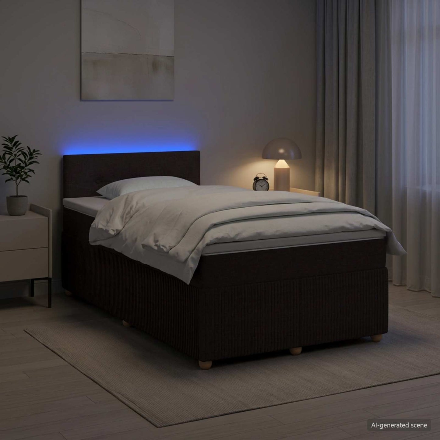 Boxspring ágy matraccal Sötét Barna 120 x 190 cm Szövet