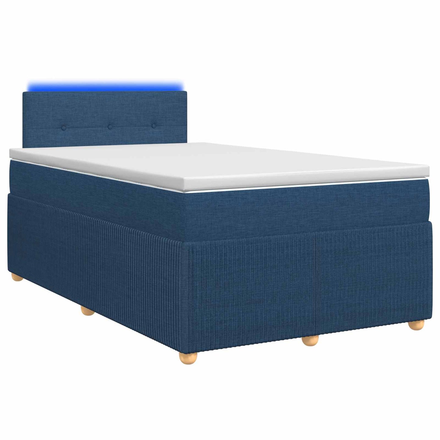 Boxspring ágy matraccal LED szalagokkal Kék 120 x 190 cm Szövet