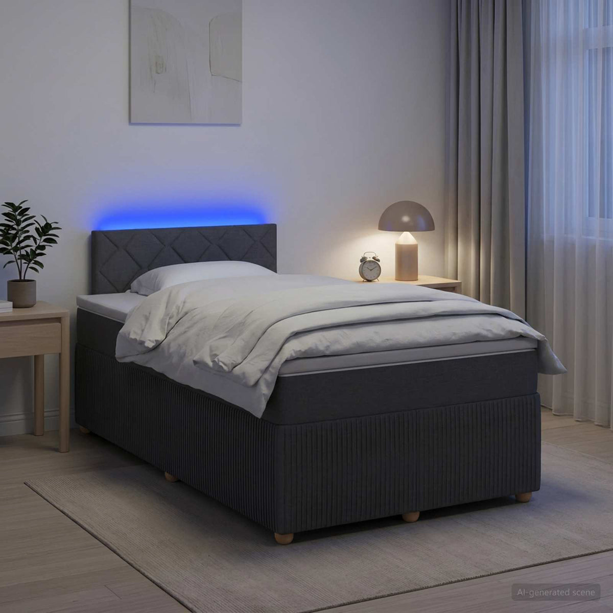 Boxspring ágy matraccal Sötétszürke 120 x 200 cm Szövet