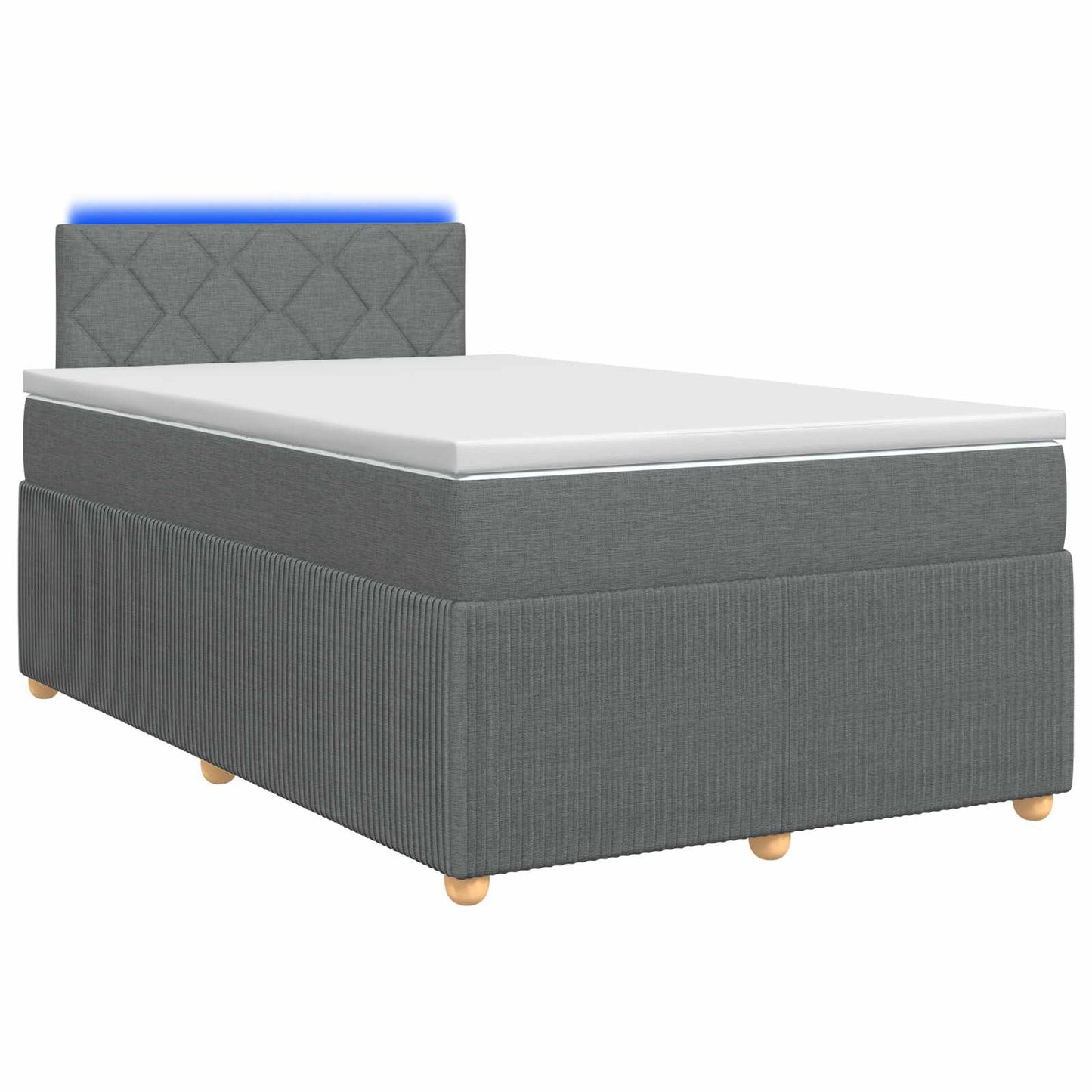 Boxspring ágy matraccal Sötétszürke 120 x 190 cm Szövet