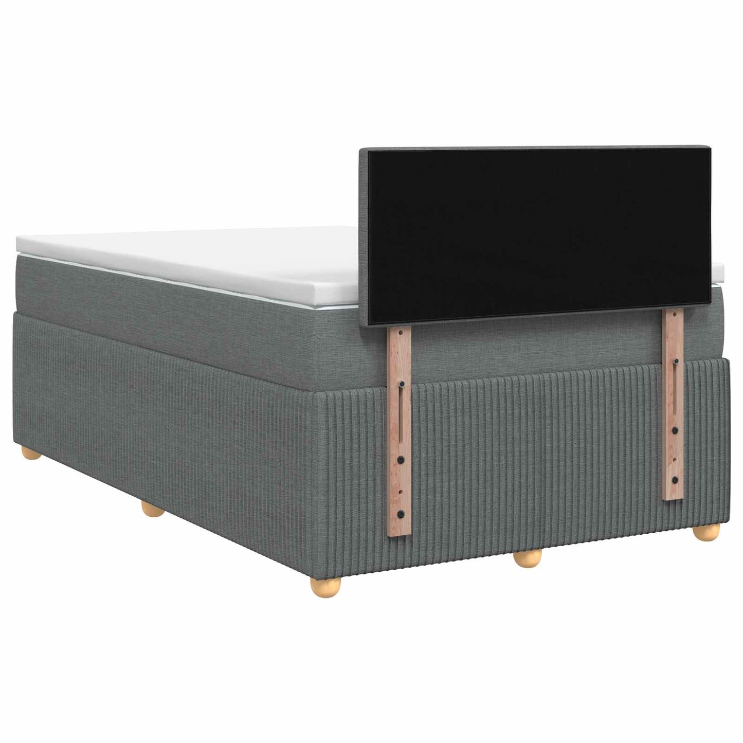 Boxspring ágy matraccal Sötétszürke 120 x 190 cm Szövet
