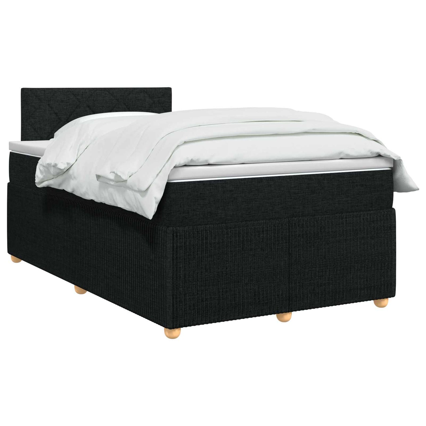 Boxspring ágy matraccal fejtámlával Fekete 120 x 190 cm Szövet
