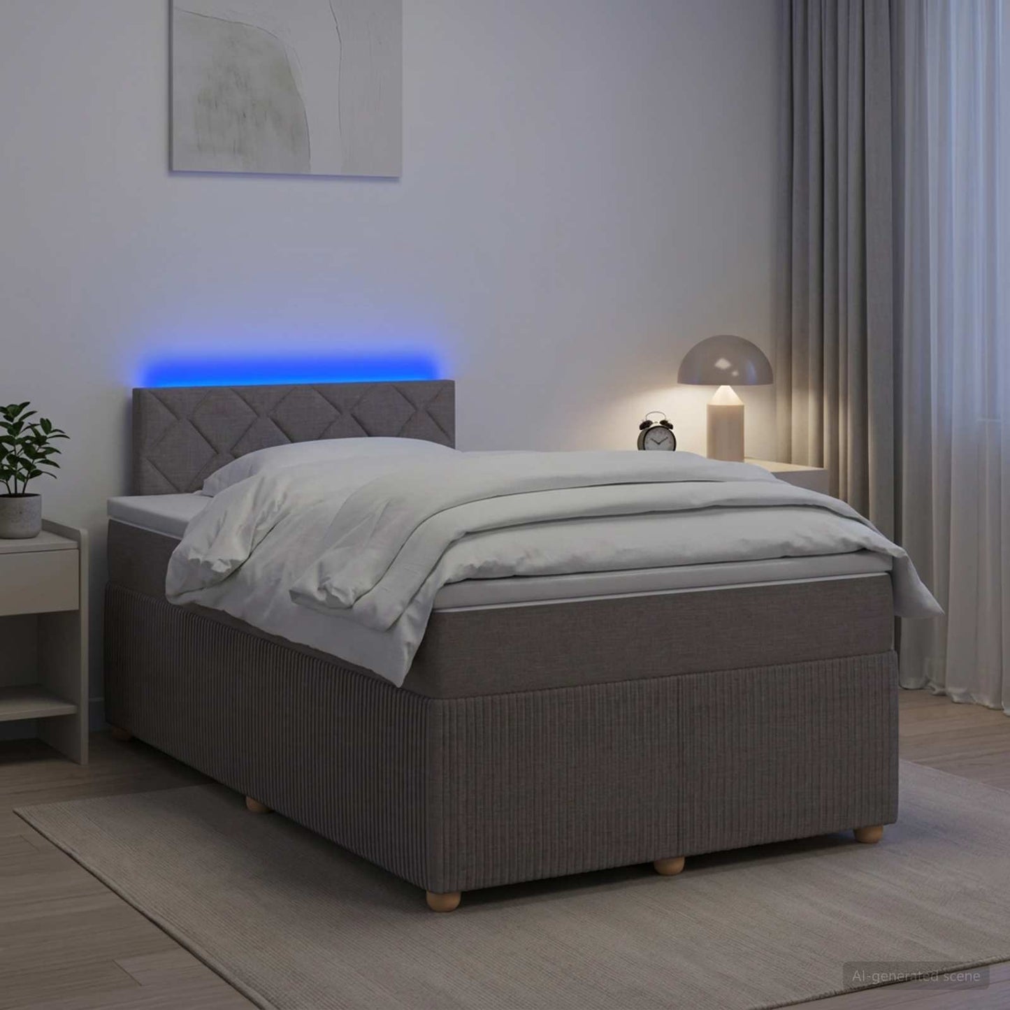 Boxspring ágy matraccal Tópszínű 120 x 190 cm Szövet