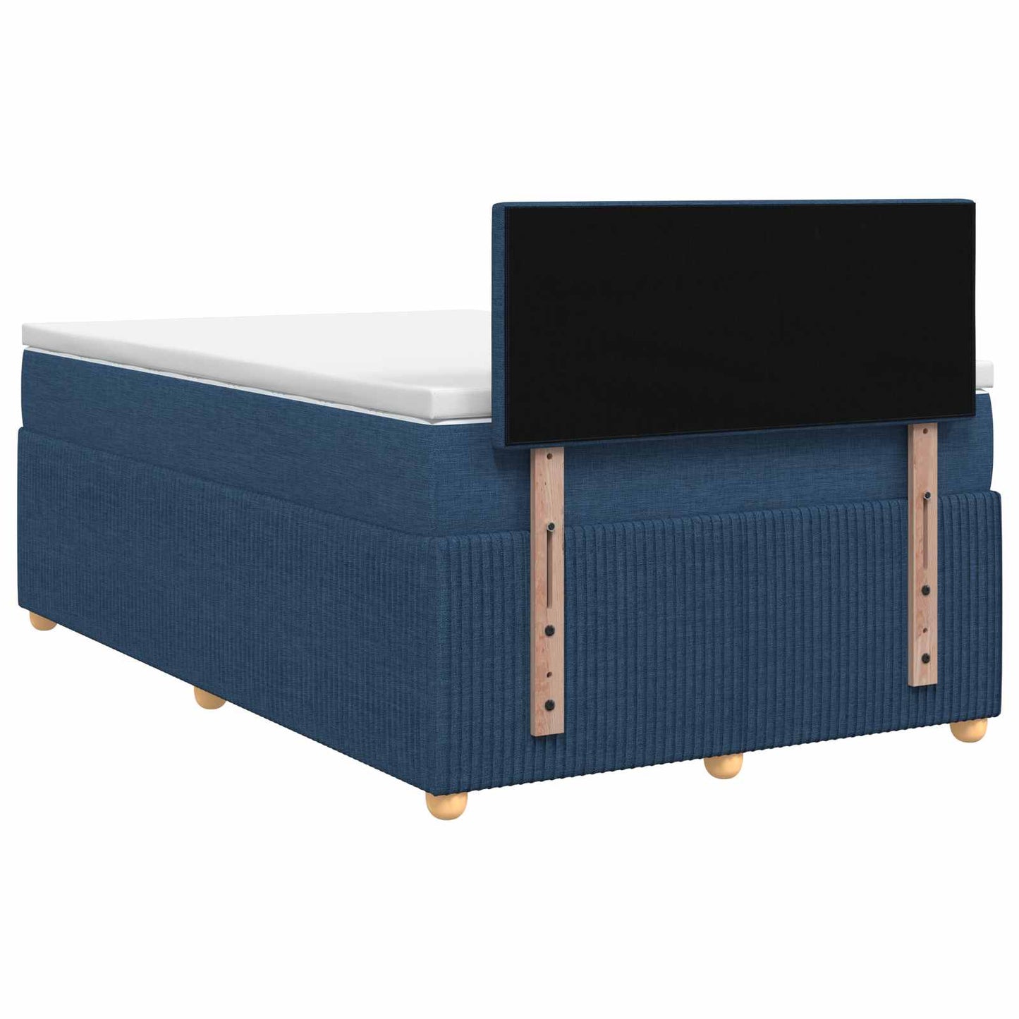 Boxspring ágy matraccal LED szalagokkal Kék 120 x 190 cm Szövet