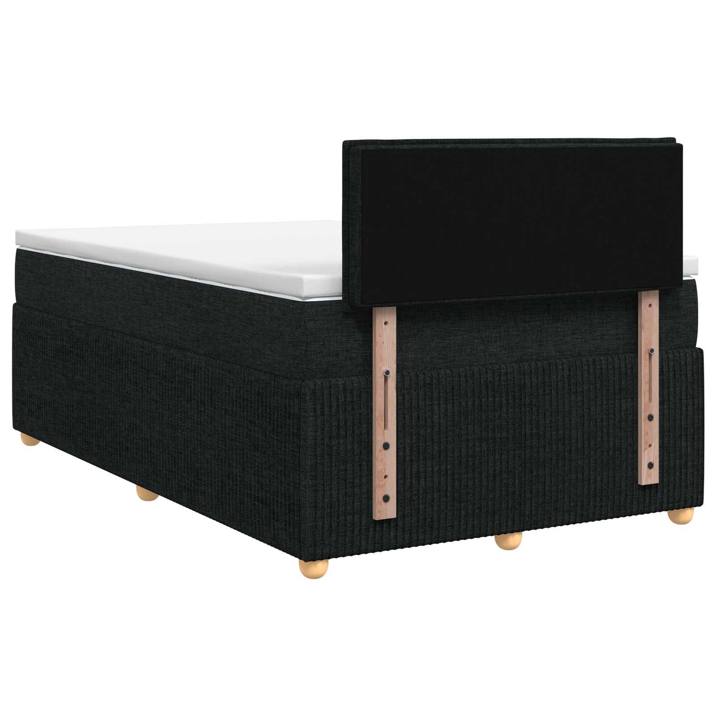 Boxspring ágy matraccal fejtámlával Fekete 120 x 200 cm Szövet