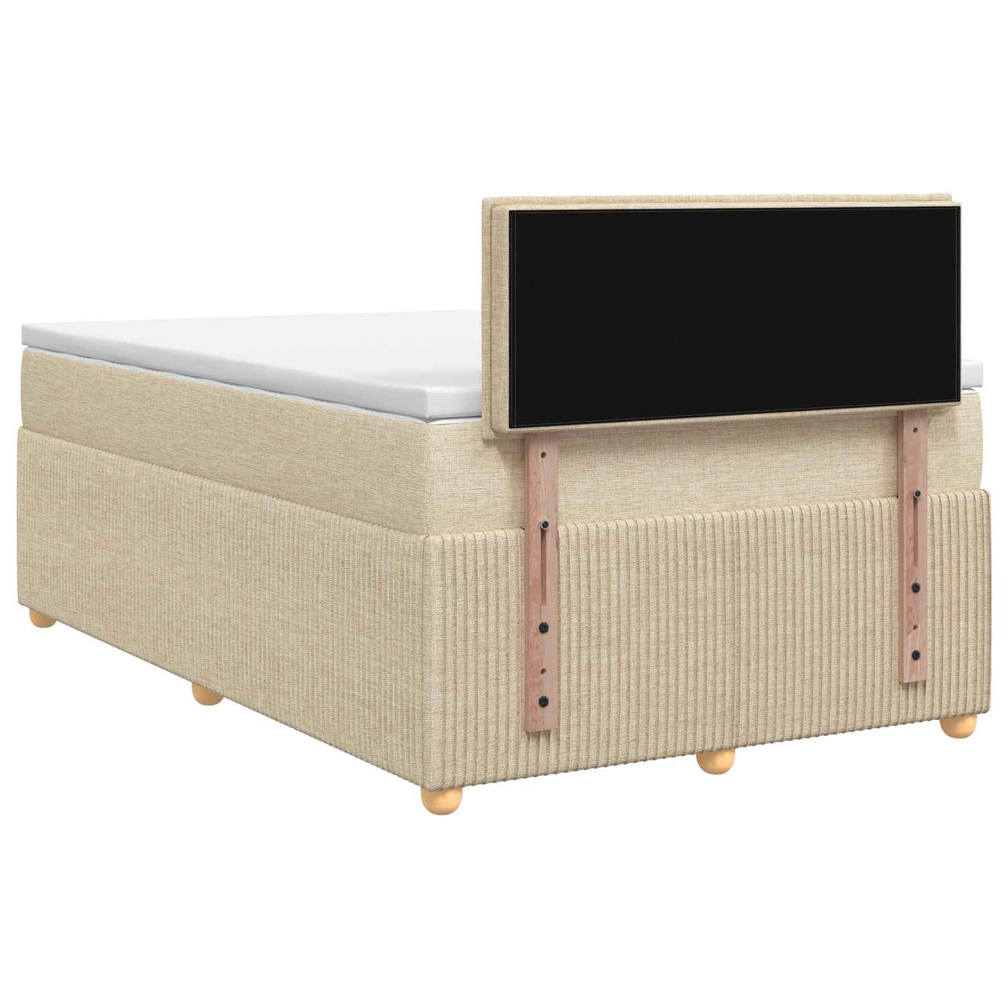 Boxspring ágy matraccal Krémszínű 120 x 200 cm Szövet