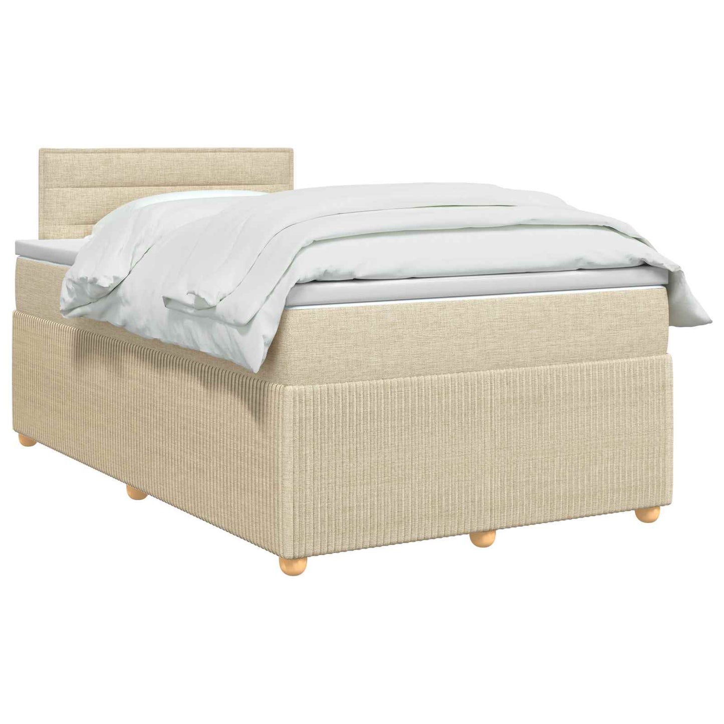 Boxspring ágy matraccal Krémszínű 120 x 200 cm Szövet