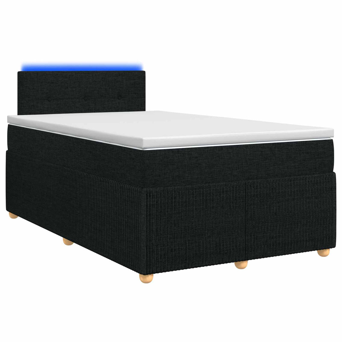 Boxspring ágy matraccal fejtámlával Fekete 120 x 200 cm Szövet