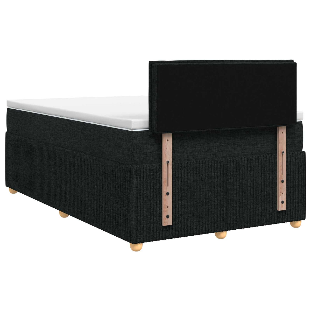 Boxspring ágy matraccal fejtámlával Fekete 120 x 200 cm Szövet