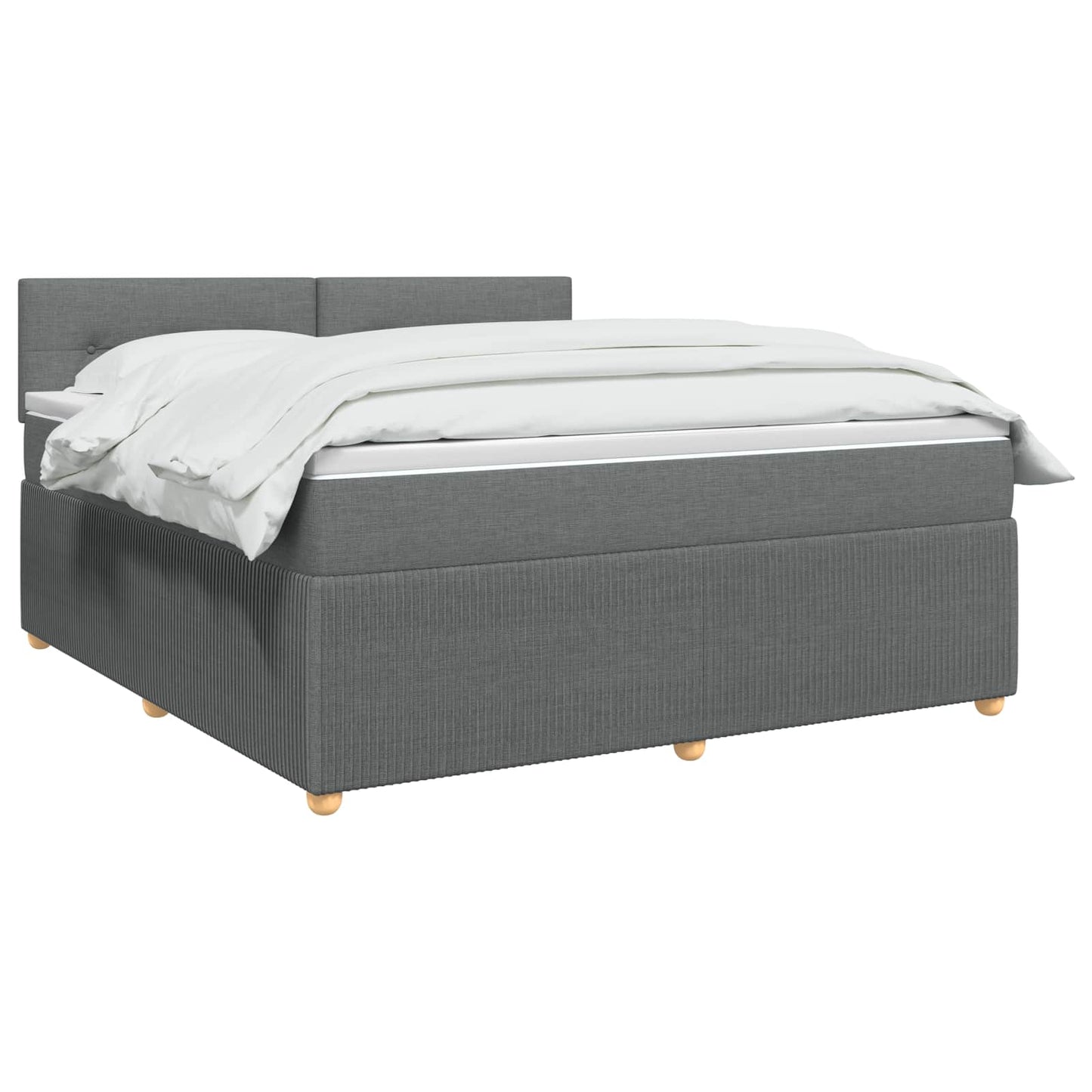 Boxspring ágy matraccal Sötétszürke 140 x 190 cm Szövet
